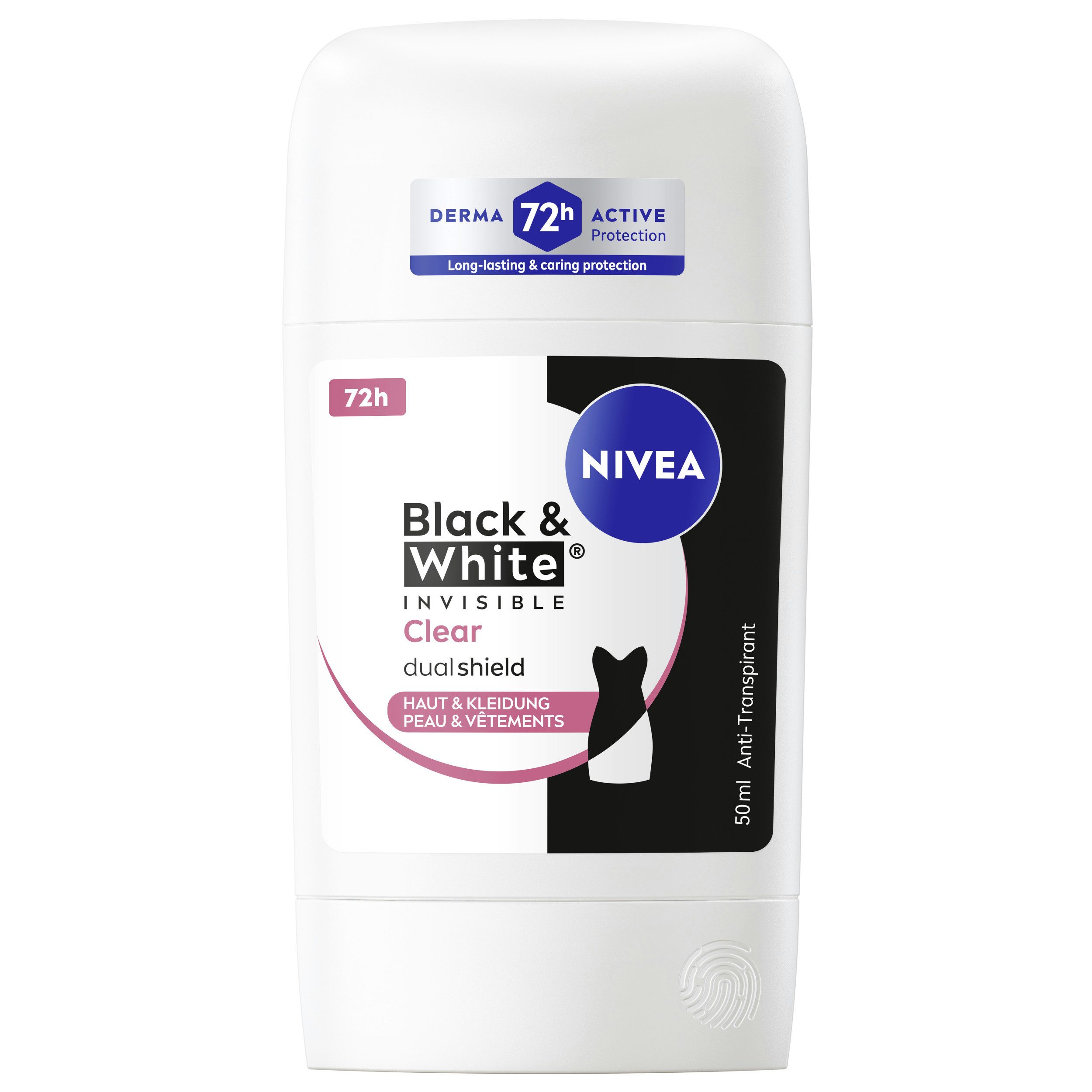 Nivea Deo-Stift Black & White Invisible Clear Deo Stick 5 x 50ml, 5-tlg.