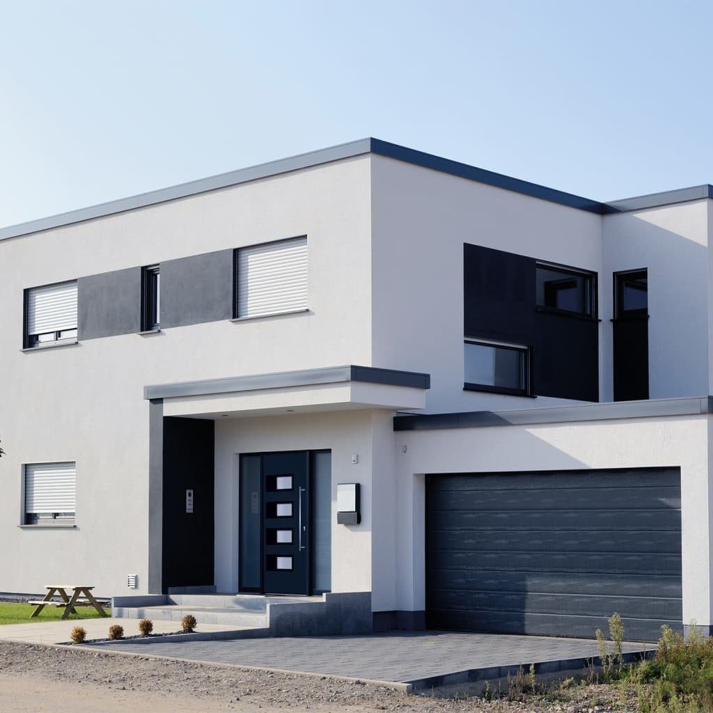 vidaXL Haustür Haustür Anthrazit 100x200 cm Aluminium und PVC (1-St)