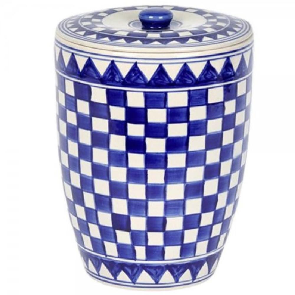 Lambert Vorratsdose Brottopf Klein mit Deckel Küchenkaro White/Blue (21cm)