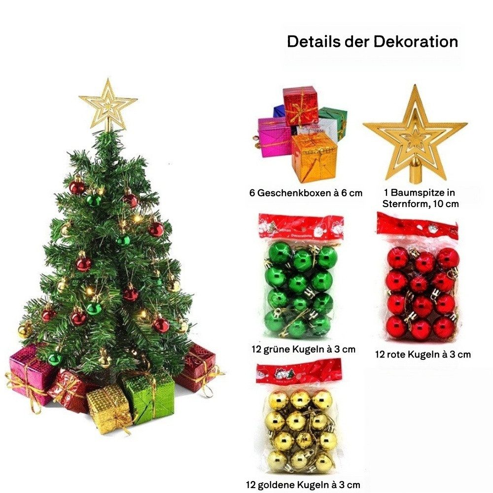 Coonoor Künstlicher Weihnachtsbaum 45cm Mini Weihnachtsbaum,künstlich Weihnachtsbaum, für Festtagsdekoration, indoor outdoor geeignet für Tisch Partydécor – Bild 2 von 5