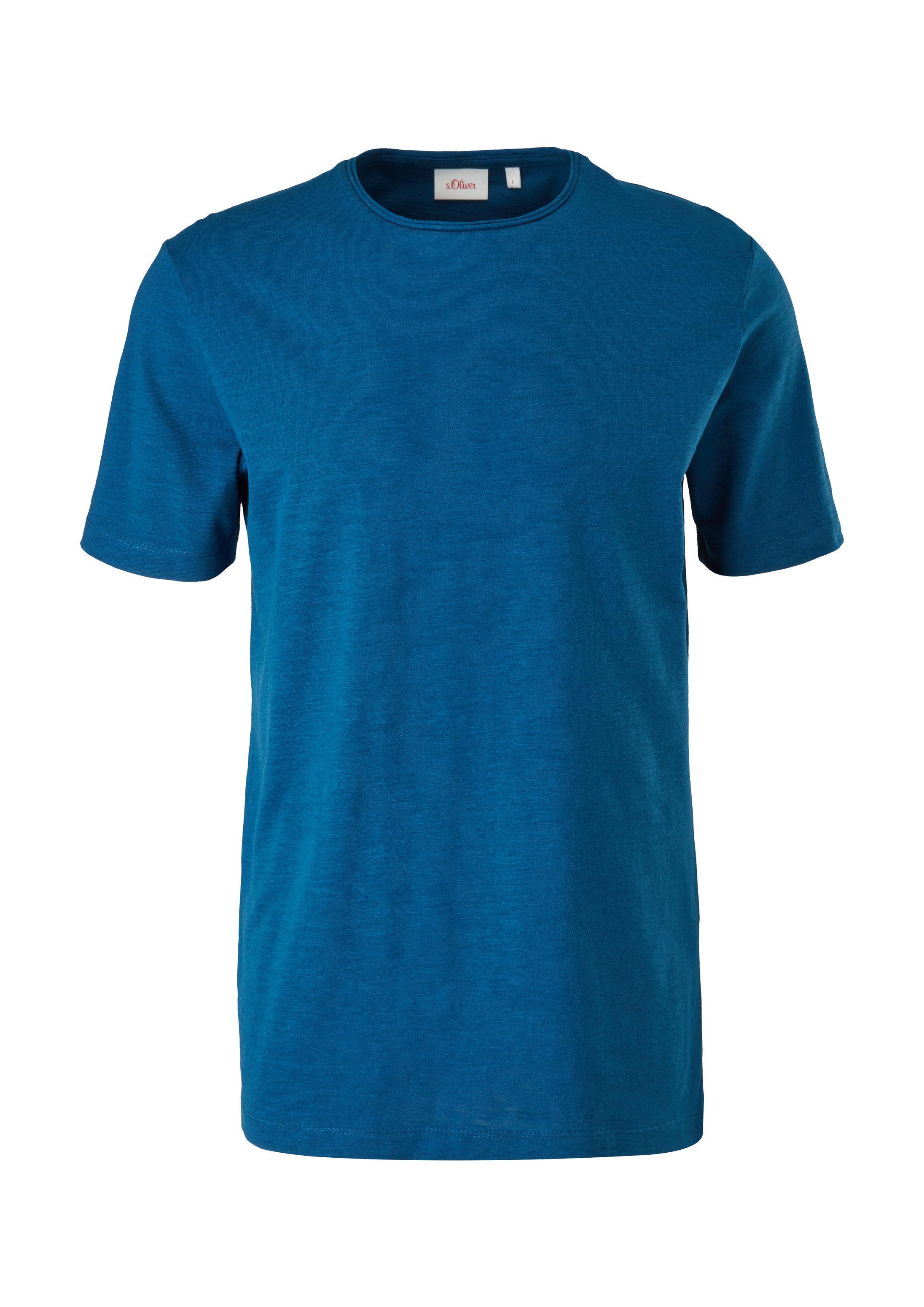 s.Oliver Kurzarmshirt T-Shirt Flammgarnshirt aus Jersey