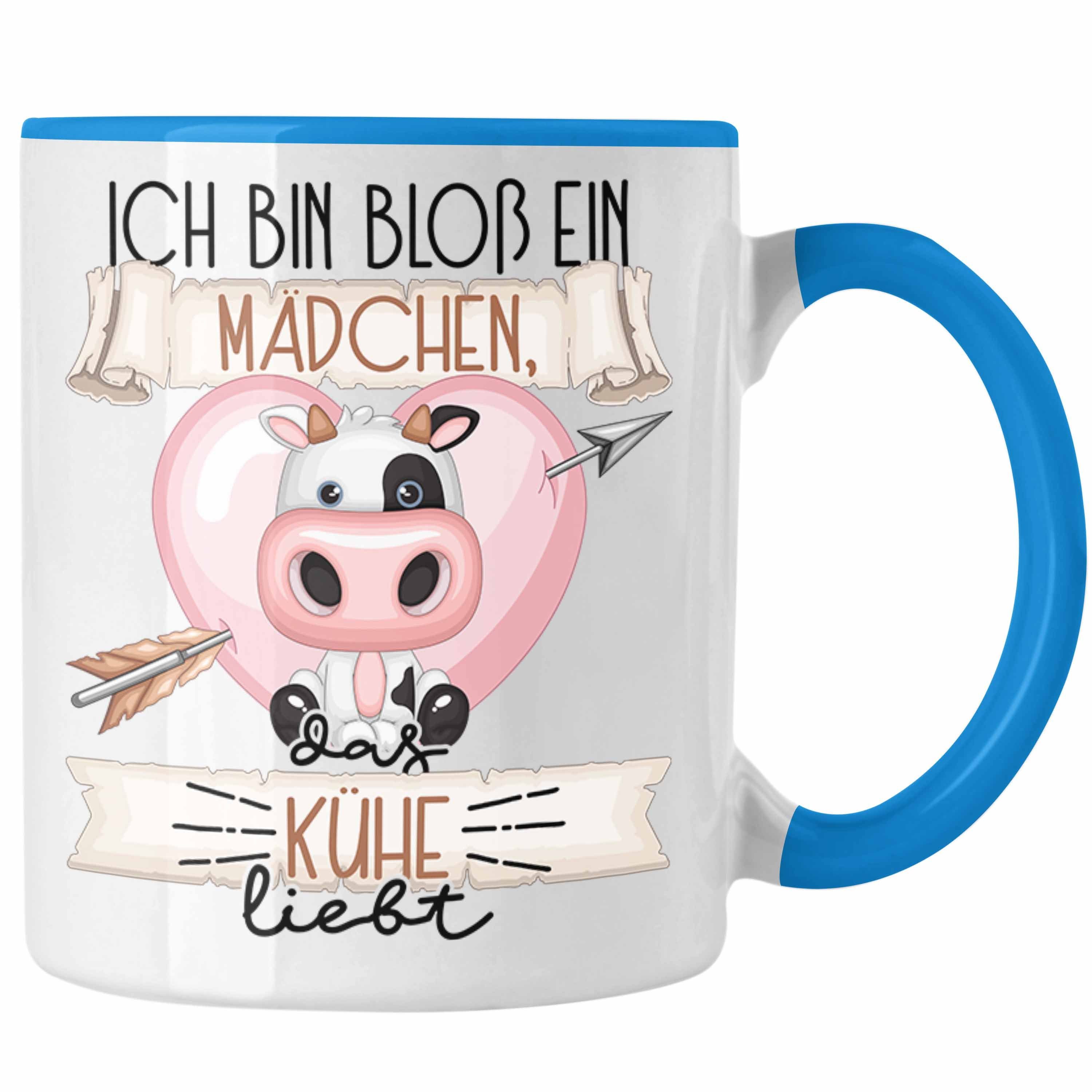 Trendation Tasse Kühe Tasse Geschenk Frauen Ich Bin Bloß Ein Mädchen Das Kühe Liebt Lan Blau