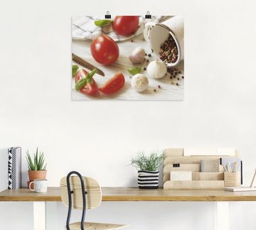 Artland Wandbild Frische Küche, Lebensmittel (1 St), als Leinwandbild, Poster in verschied. Größen