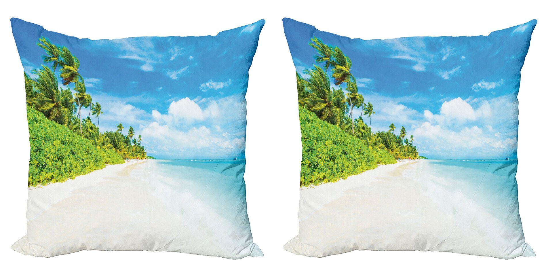 Kissenbezüge Modern Accent Abakuhaus Strand Exotische Meer (2 Digitaldruck, Doppelseitiger Ozean Stück), Palmen
