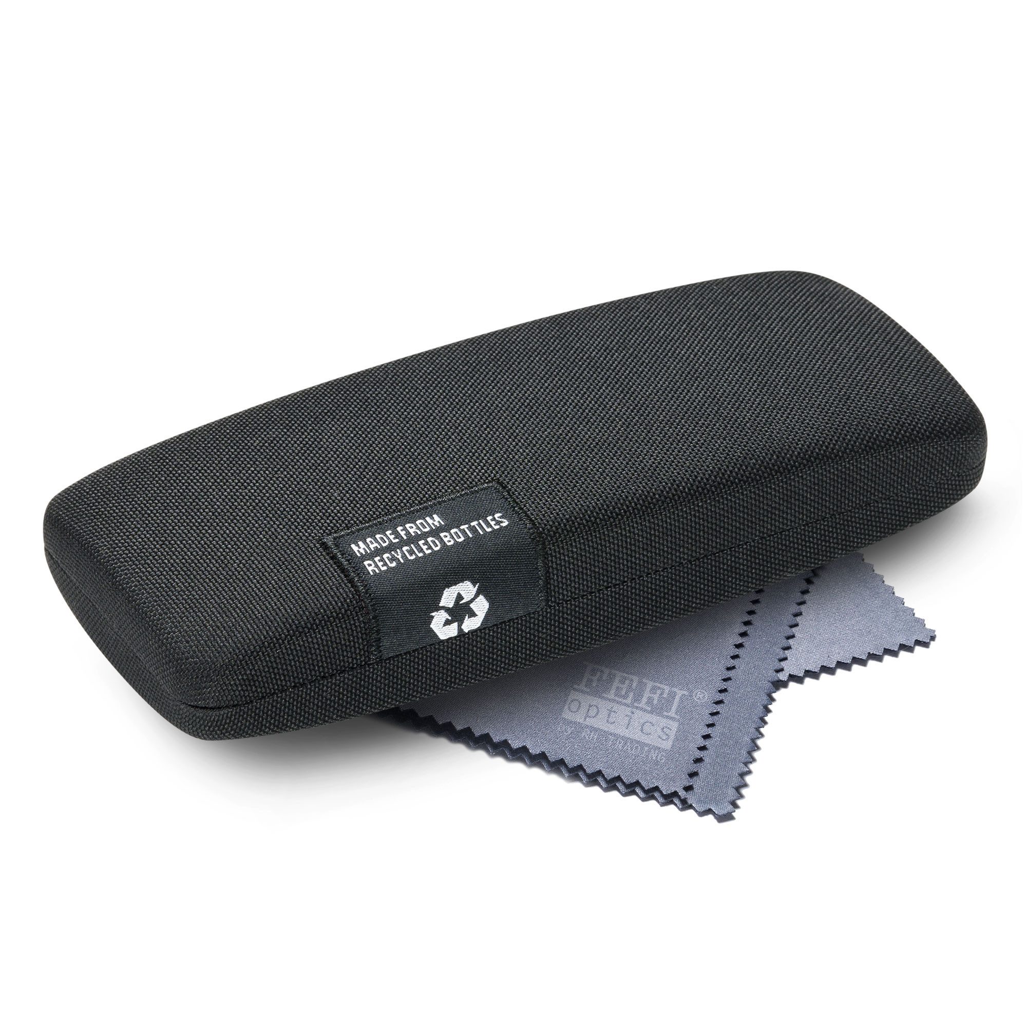 FEFI Brillenetui Hardcase mit Bezug aus recycelten PET-Flaschen, inklusive Mikrofasertuch