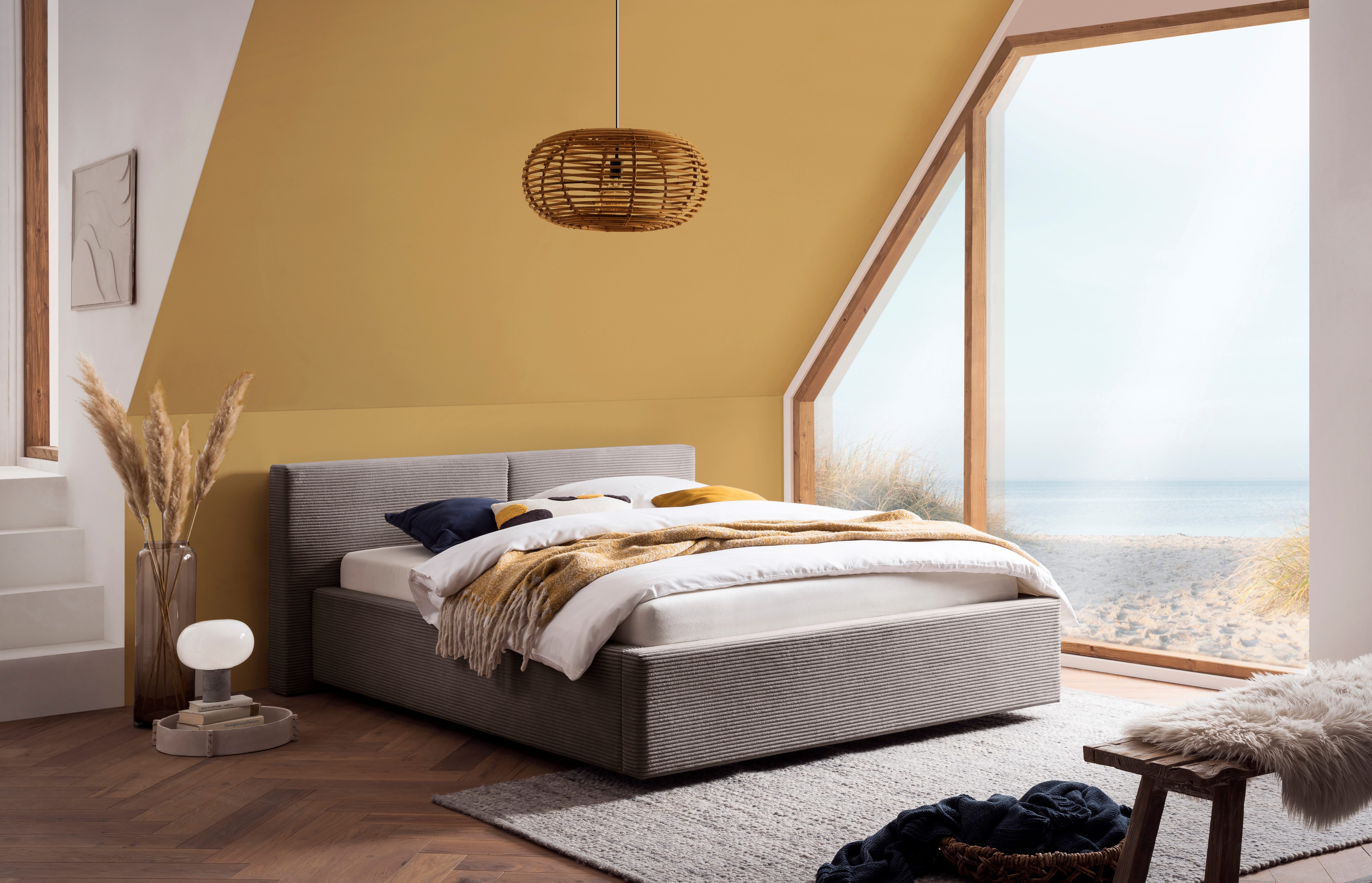 meise.möbel Polsterbett Cube wahlweise mit Matratze und Bettkasten, extra flaches Kopfteil, erhältlich in den Breiten 140cm, 160cm & 180cm