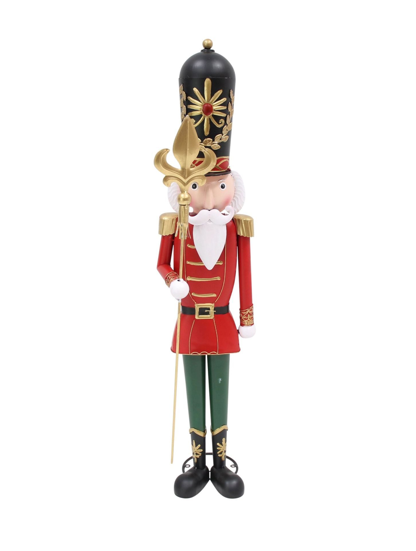 Dekoleidenschaft Dekofigur "Nussknacker" XXL Metall Figur, klassische Weihnachtsdeko Soldat 90 cm, Deko Weihnachten groß