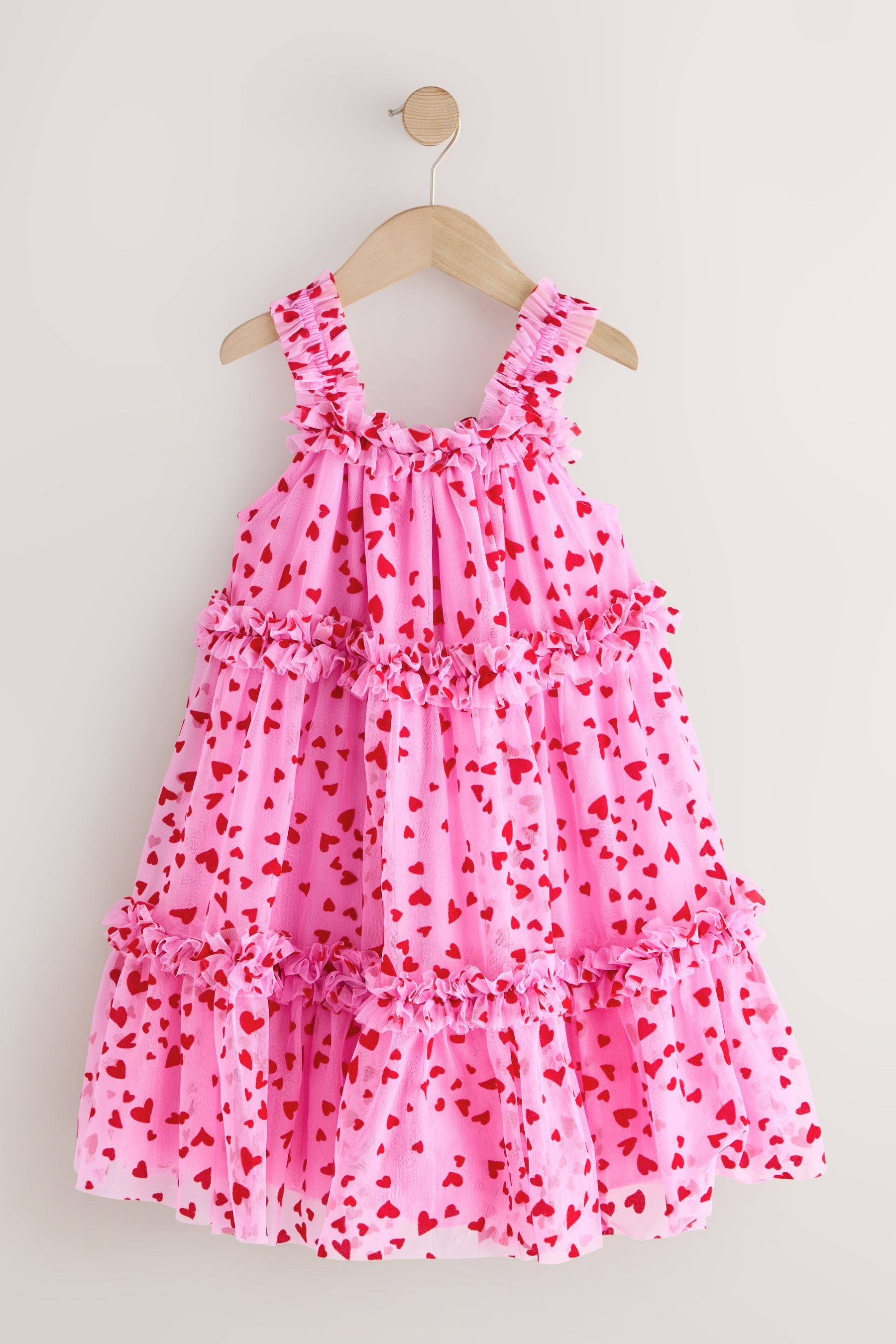Partykleid Gestuftes Partykleid mit Mesh und Herz