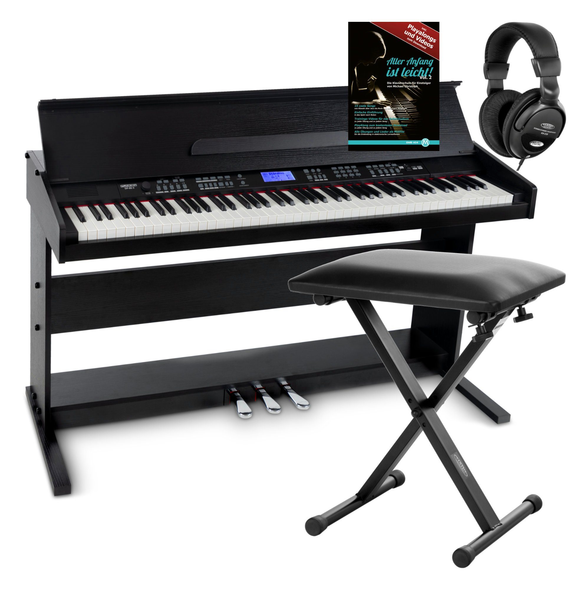 Digitalpiano DP-88 II E-Piano mit 88 anschlagsdynamische Tasten