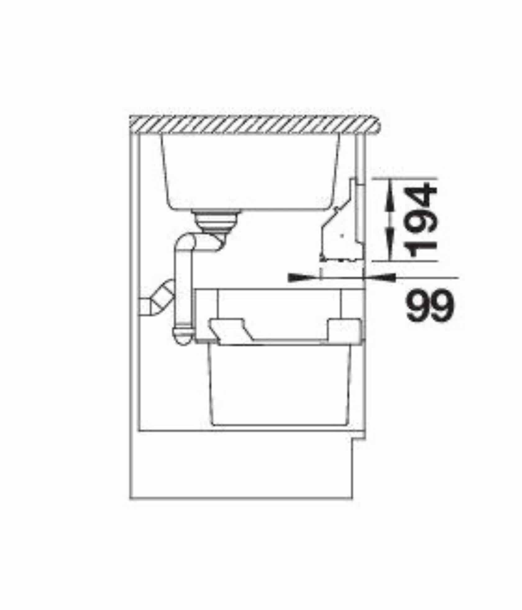Blanco Einbaumülleimer BLANCO Orga Shelf 60 H, Kunststoff, Aluminium, 600 mm Untermaß
