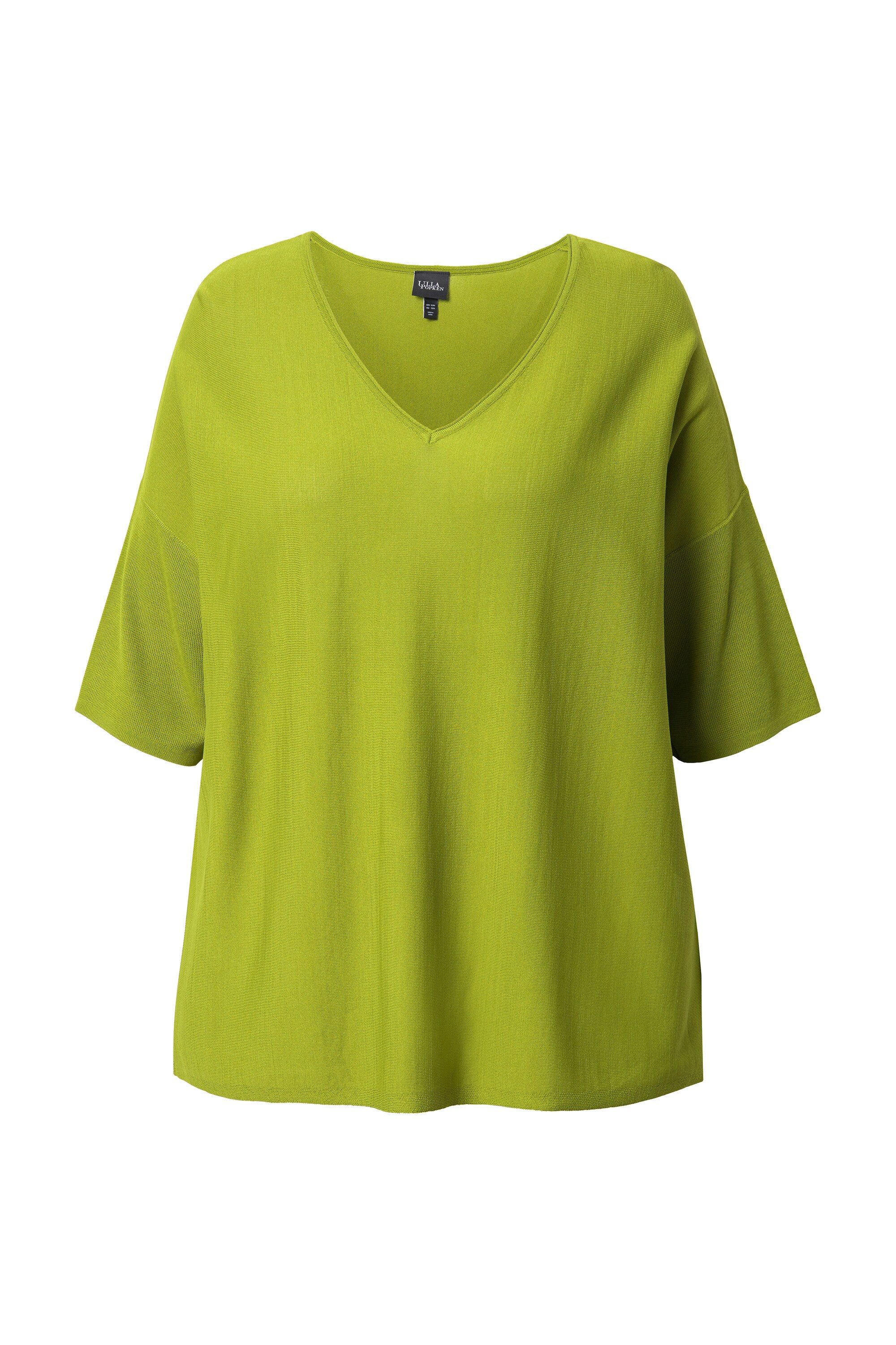 Ulla Popken Strickpullover Pullover Oversized V-Ausschnitt Halbarm günstig online kaufen