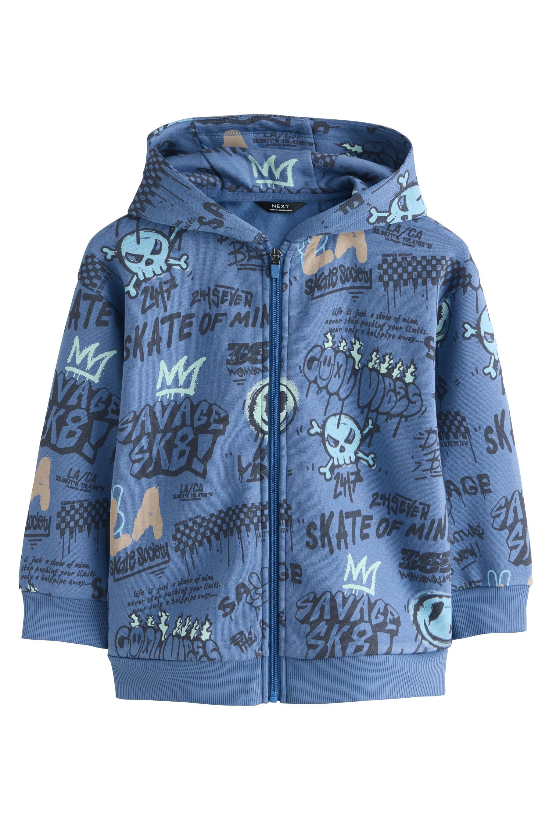 Hoodie Reißverschluss-Kapuzenjacke mit Grafik