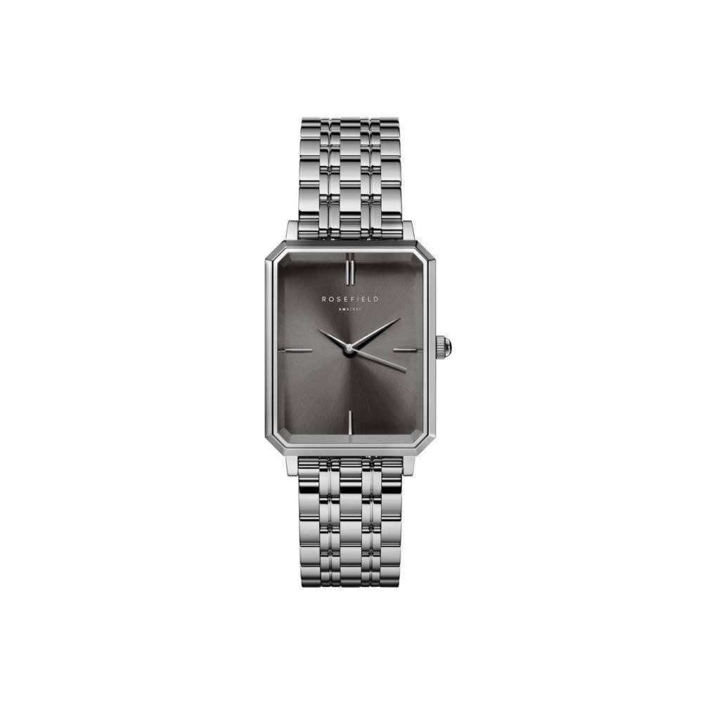 Quarzuhr ROSEFIELD Damenuhr Octagon Grau Silber eckig OGSSS-O80