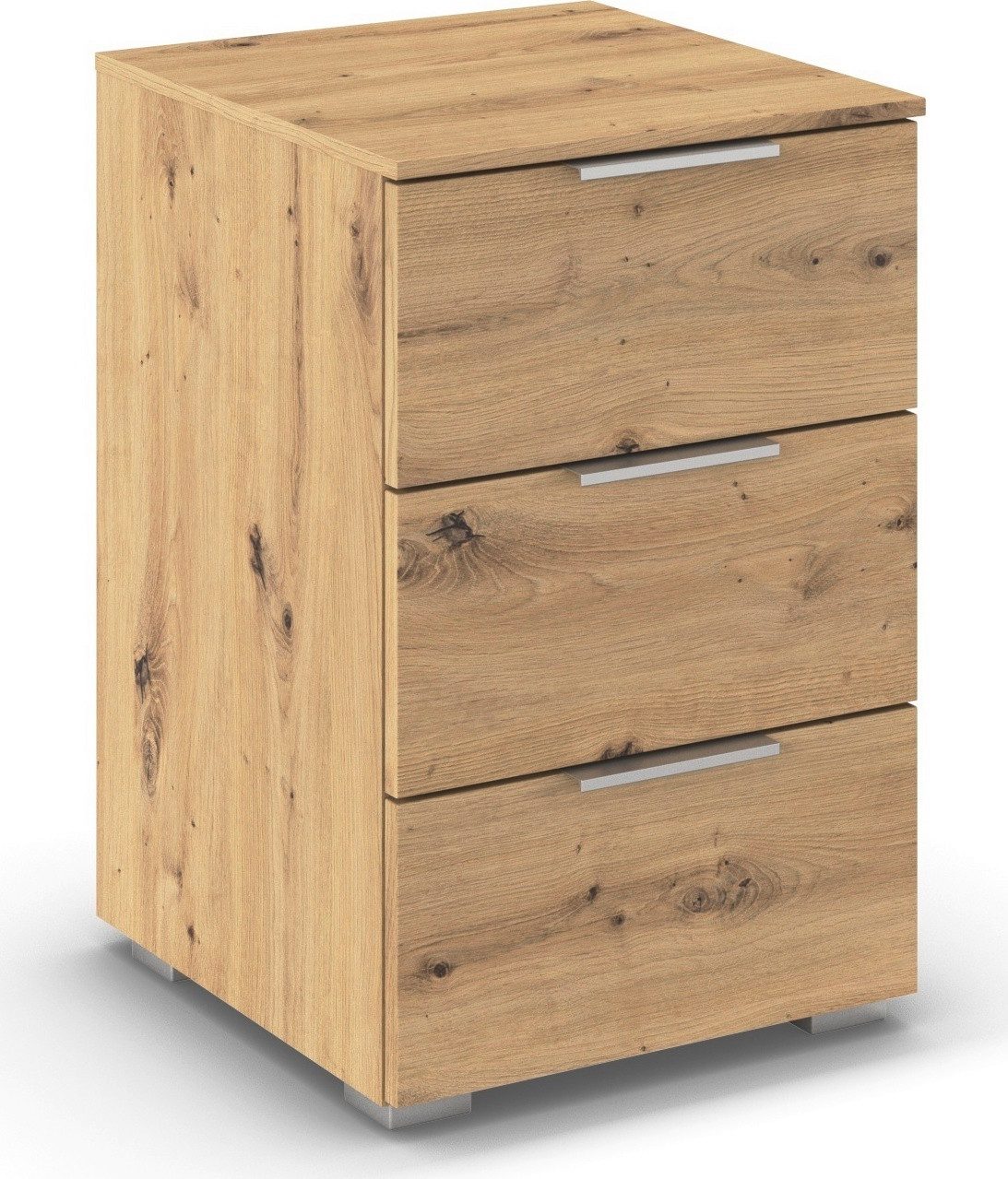 OTTO home Nachtkommode Nachttisch Nachtschrank Schubladen Sideboard Schubladenkommode ASTANA (Breite 40 cm / Höhe 61 cm), mit 3 geräumigen Schubladen, Kantengri – Bild 5 von 5