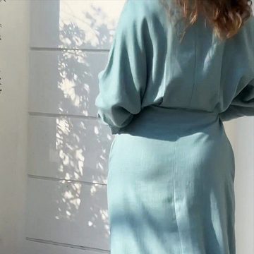 AFAZ New Trading UG Blusenkleid Damen kleid Schlitz Hemdkleid Freizeitkleid Anzugrock A-Linien-Rock