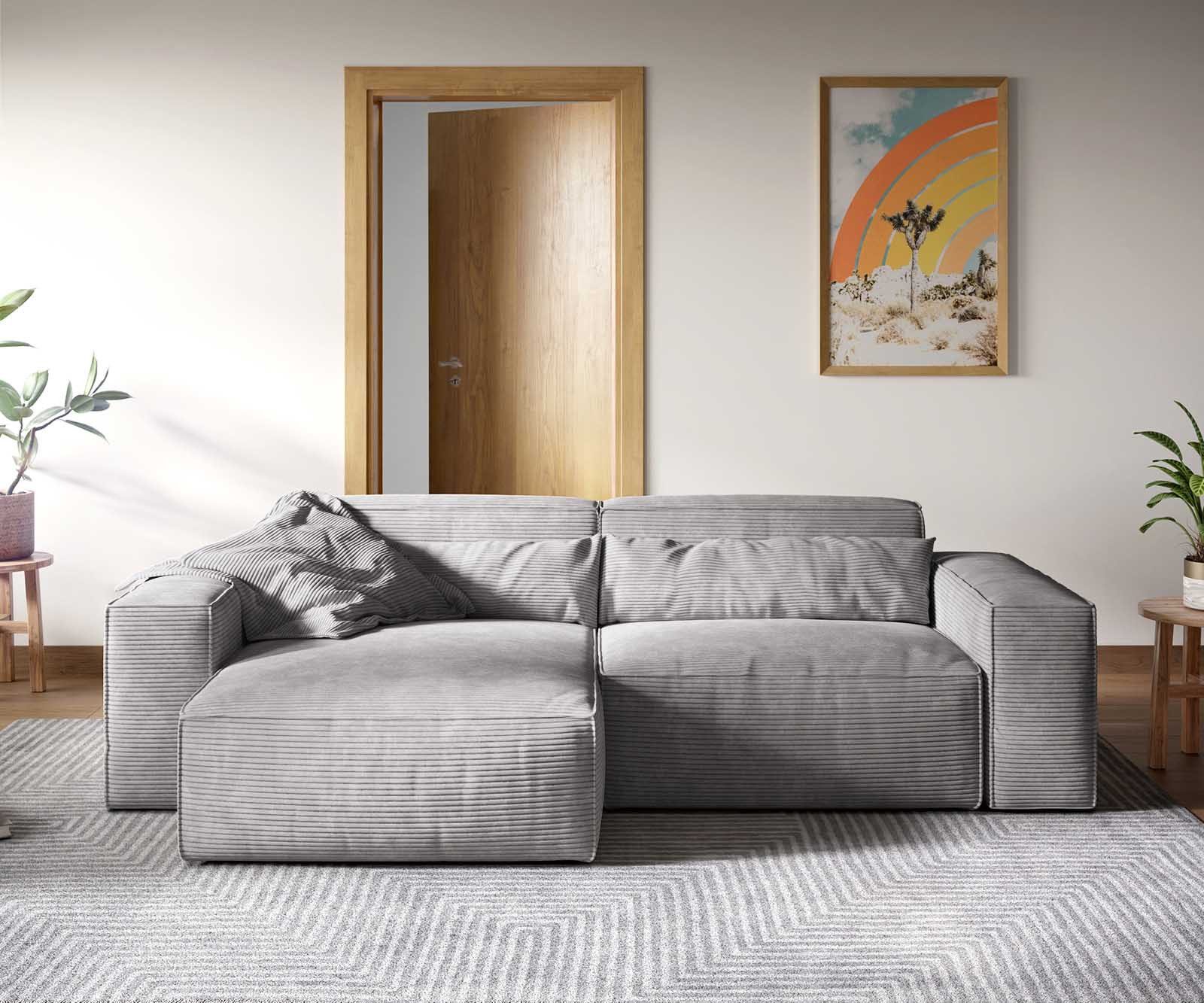 DELIFE Ecksofa Sirpio, XL Mikrofaser Taupe günstig online kaufen