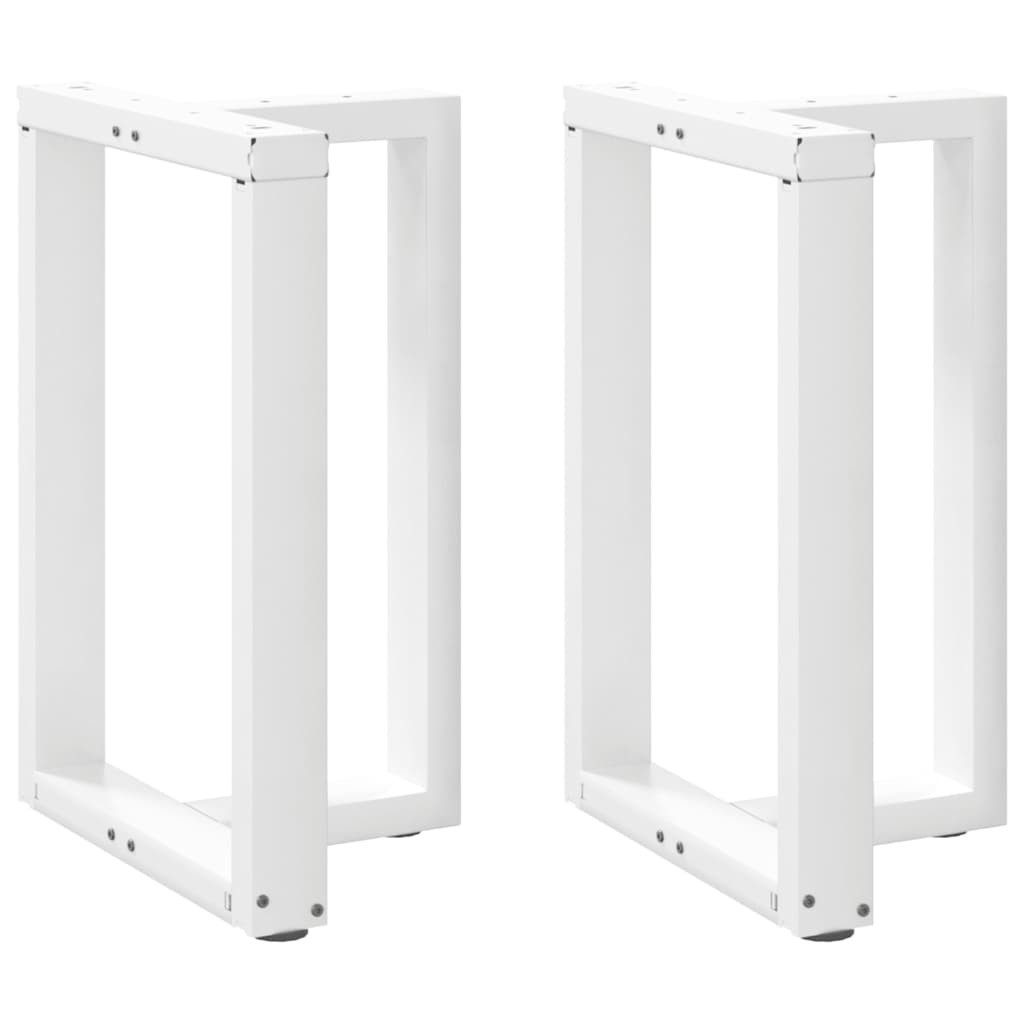 vidaXL Tischbein Esstischbeine T-Form 2 Stk. Weiß 60x35x(72-73) cm Stahl