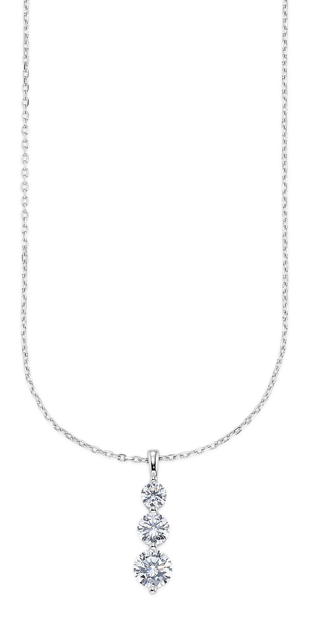 Bruno Banani Kette mit Anhänger Schmuck Geschenk mit runden verschieden große Zirkonia als Anhänger, mit Zirkonia (synth)