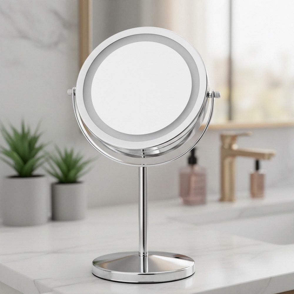 Melko Kosmetikspiegel Kosmetikspiegel Schminkspiegel Badspiegel aus Edelstahl (1-St., Stück), 10-fache Vergrößerung