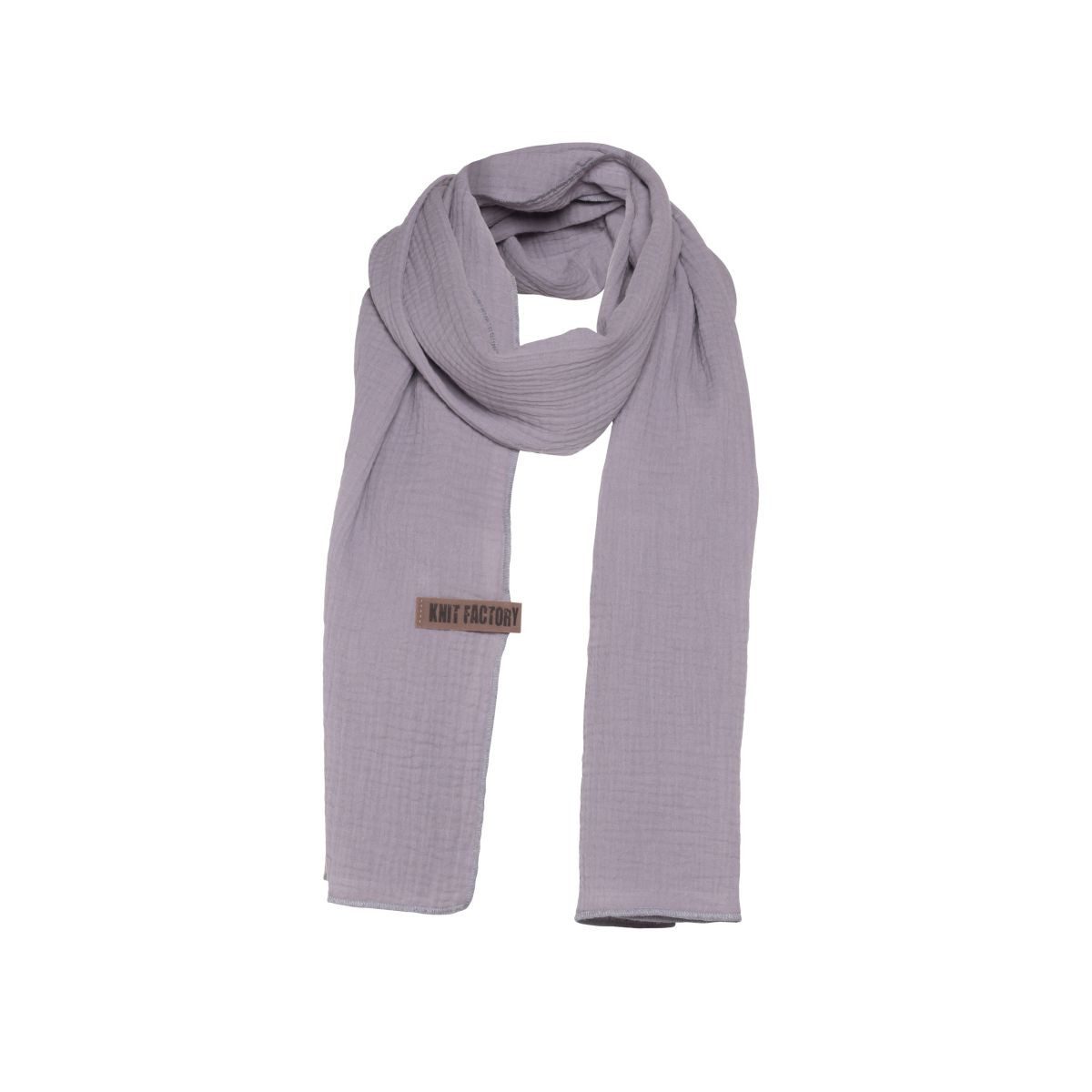 Knit Factory Schal Liv Schals 200x40 cm Glatt Grau, (1-St), Schal Strickschal Umhängetuch Tuch Strickware