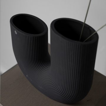 Storefactory Scandinavia Dekovase Stravalla Vase, Keramik, BxHxT, H 32 cm, dunkelgrau, Skandinavische Qualität