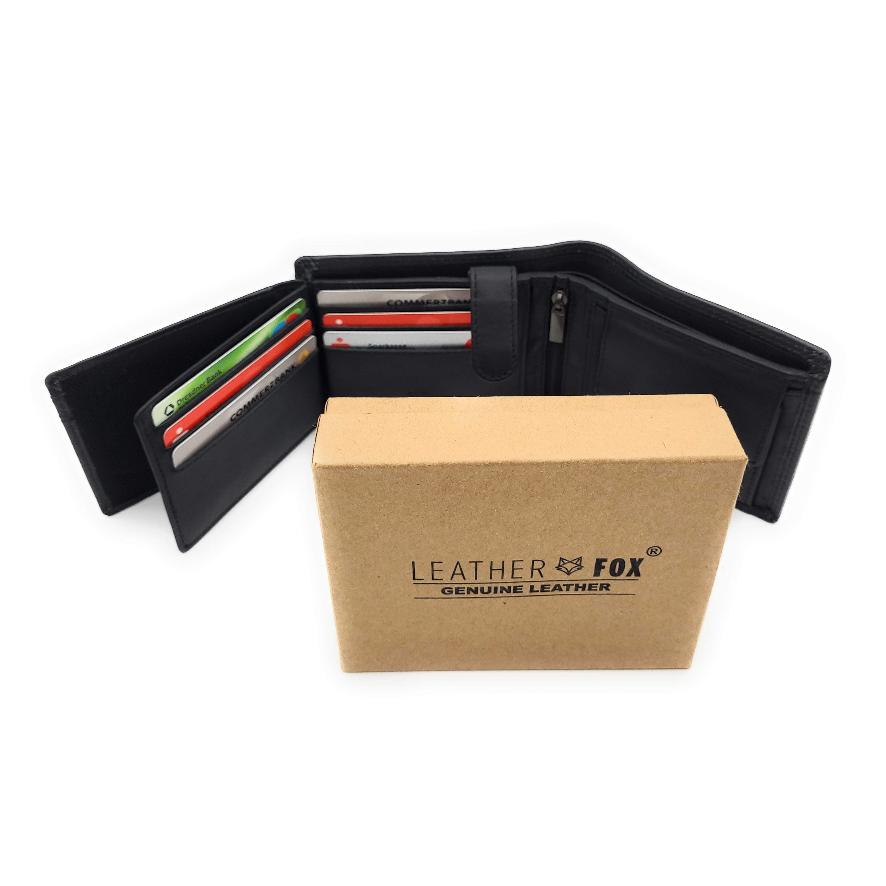 Lemasi Geldbörse echt Leder Herren Portemonnaie mit RFID Schutz Nappaleder, günstig online kaufen