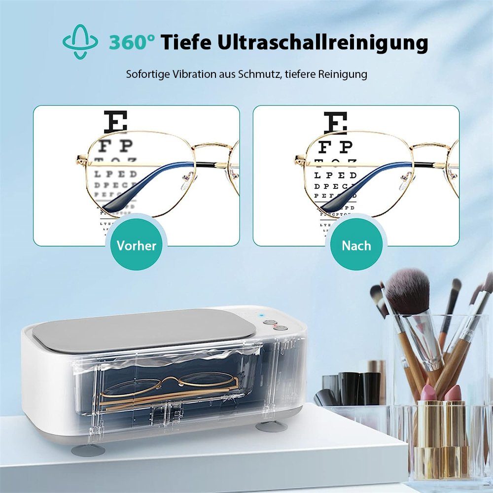 Uhren 3 für Ultraschallreiniger Ultraschallreiniger TUABUR Schmuck, Brillen, Reinigungsmodi -