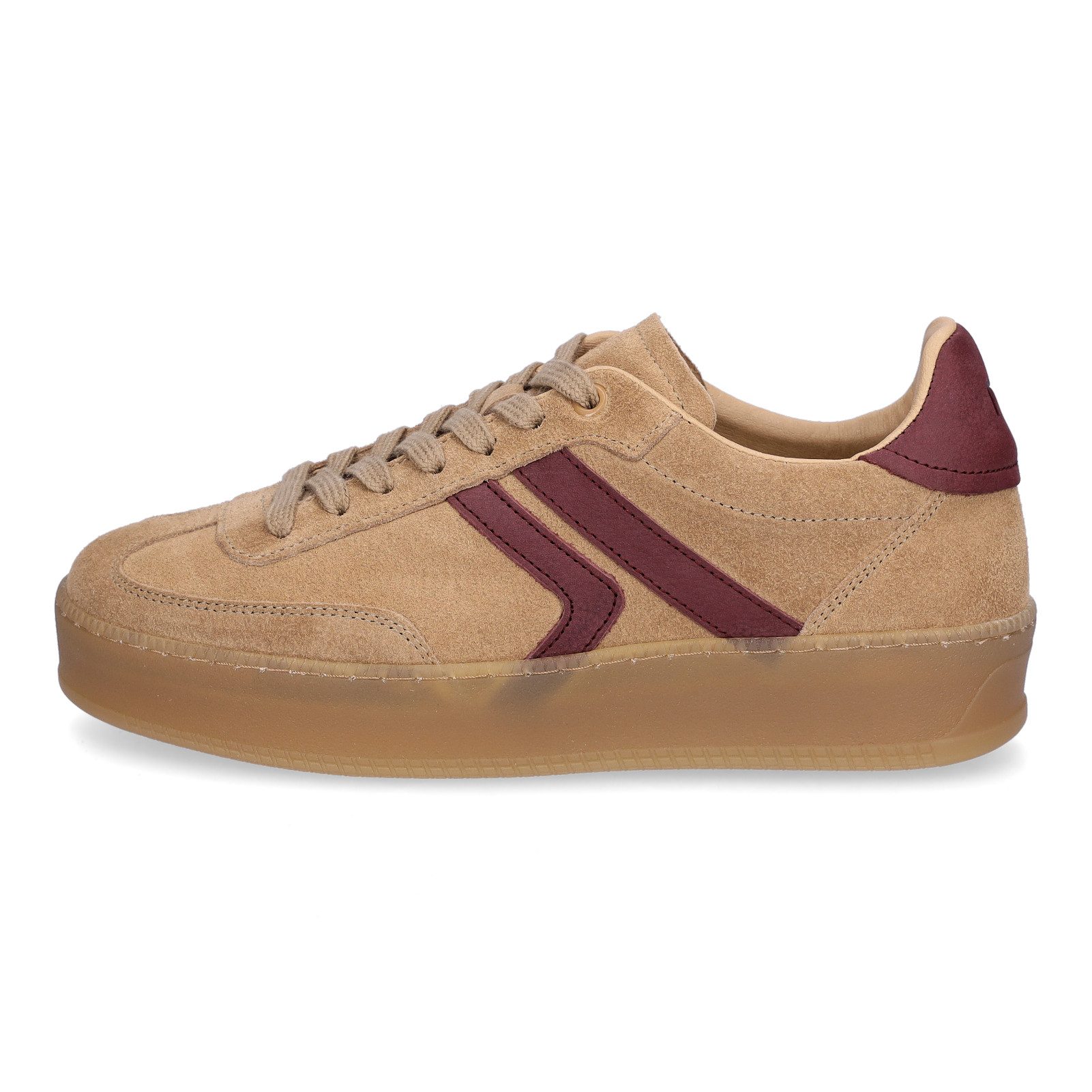 MIDS MARLA Damen Sneaker Velourleder in Camel mit Plateau-Sohle & gepolsterter Zunge