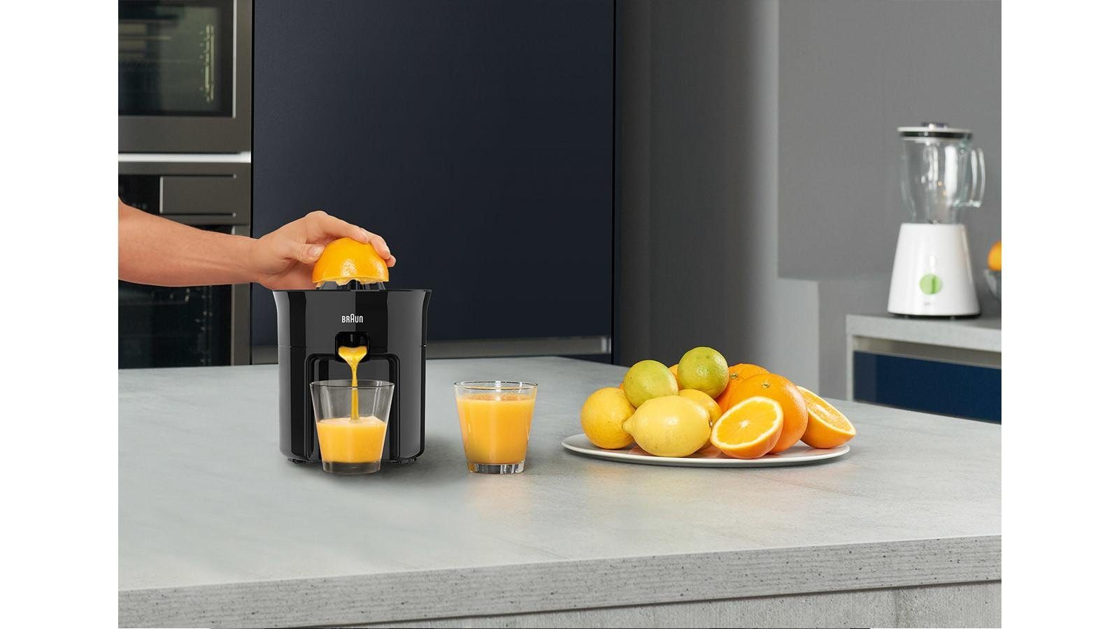 Braun Zitruspresse CJ 3050 schwarz, 60 W, Kunststoff, spülmaschinengeeignet, Tropf-Stopp, Start/Stopp Automatik