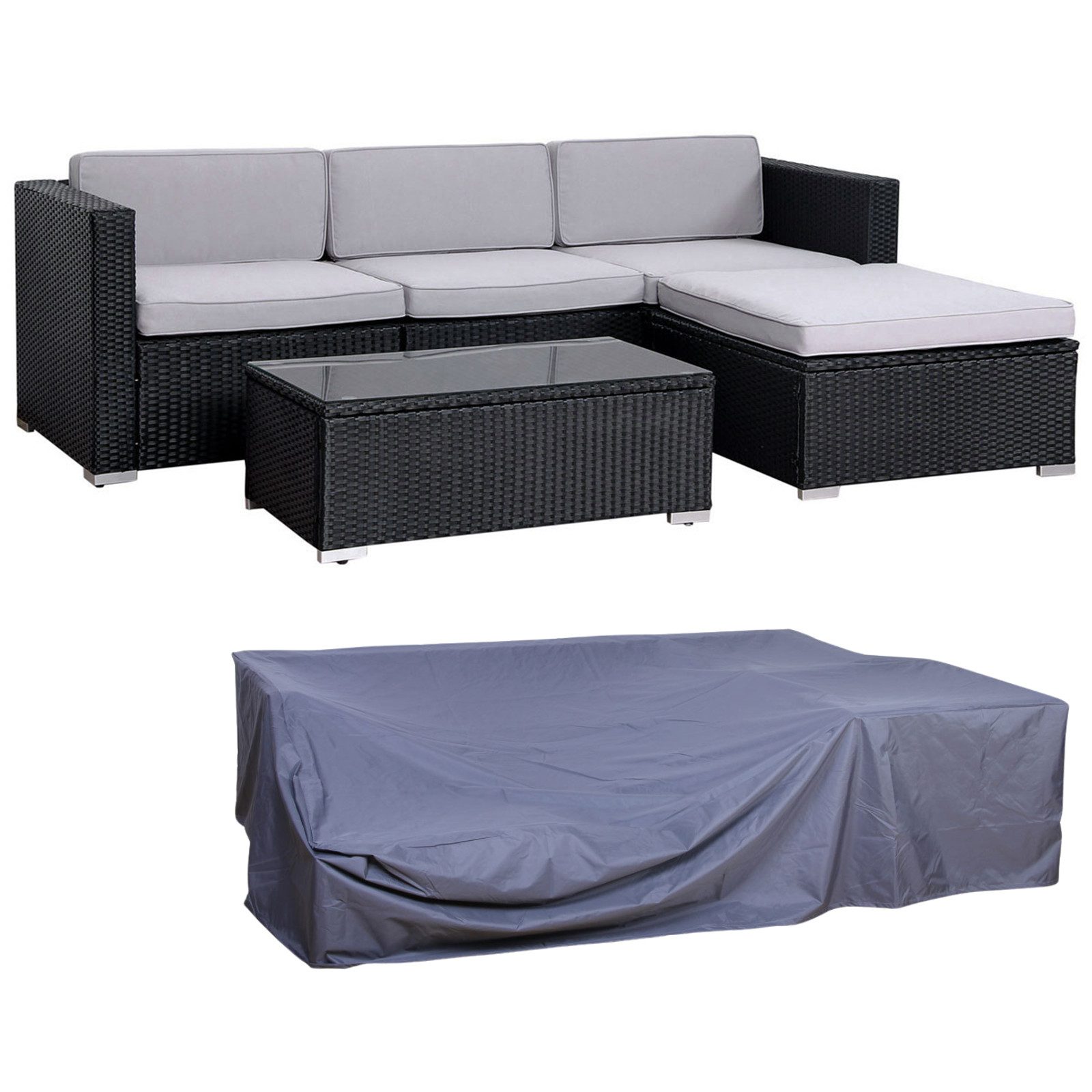 SVITA Gartenlounge-Set CALIFORNIA + Abdeckhaube, Gartenlounge, günstig online kaufen