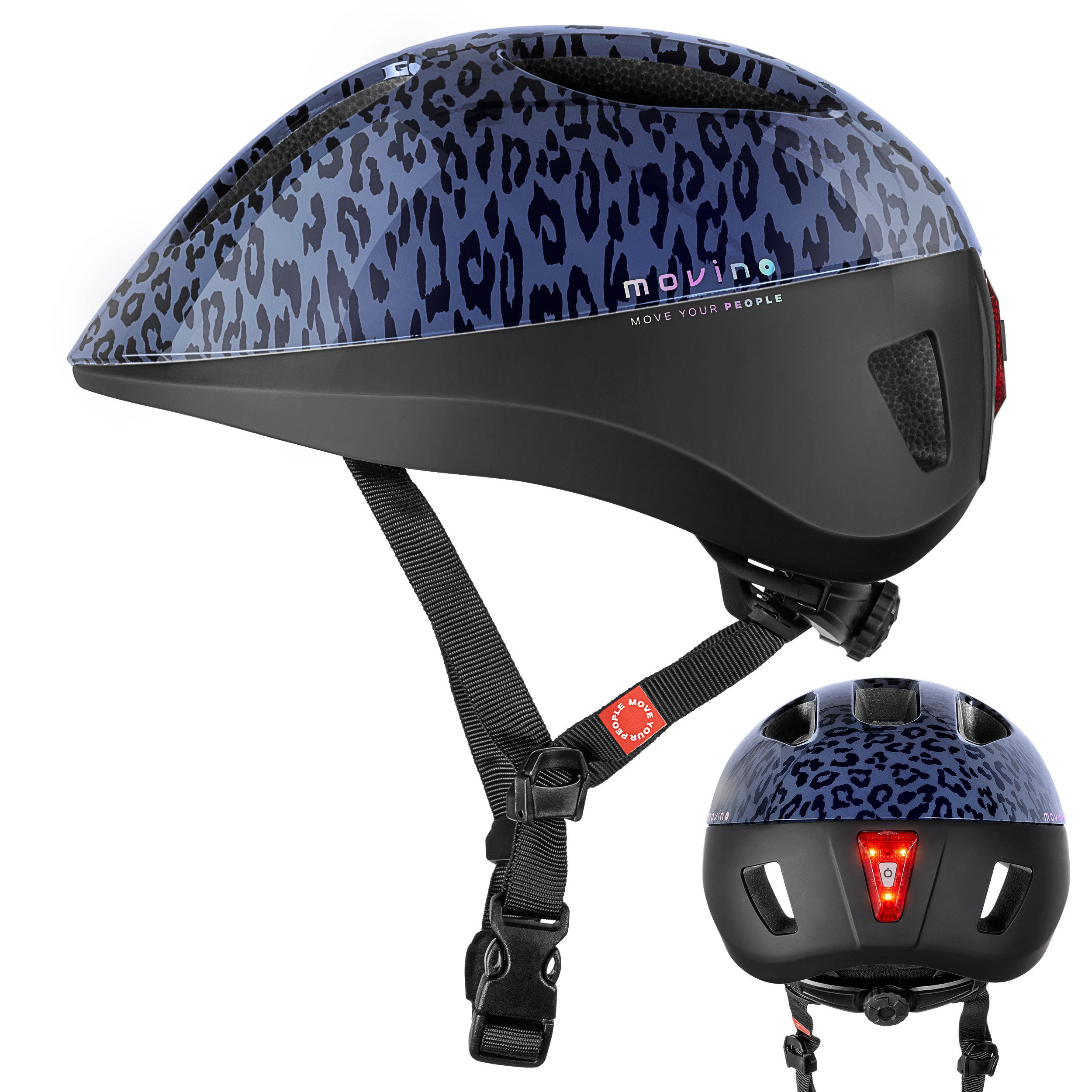 Movino Allroundhelm Leichter Helm ECLIPSE In-Mold LED Fahrrad Inliner Scooter