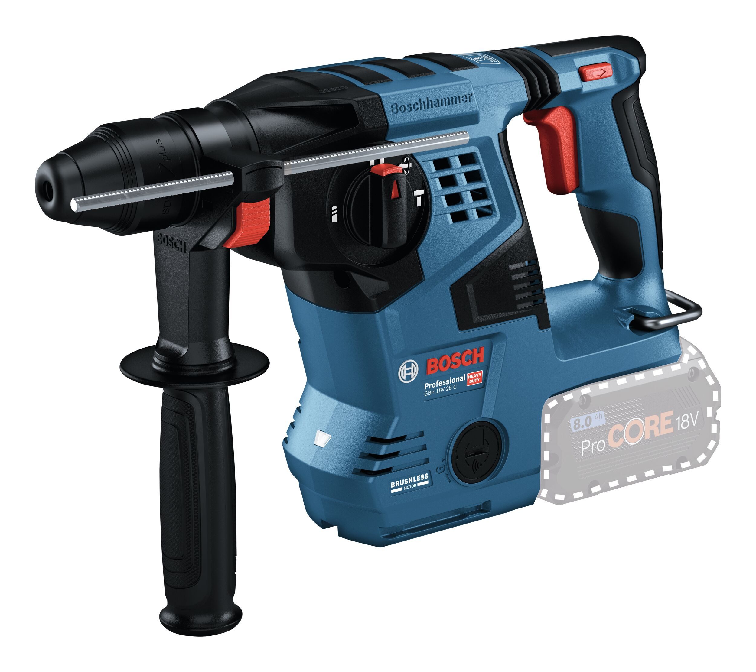 BOSCH Akku-Kombibohrhammer GBH 18V-28 C, 18 V, Bohrhammer mit SDS plus Ohne Akku - im Karton