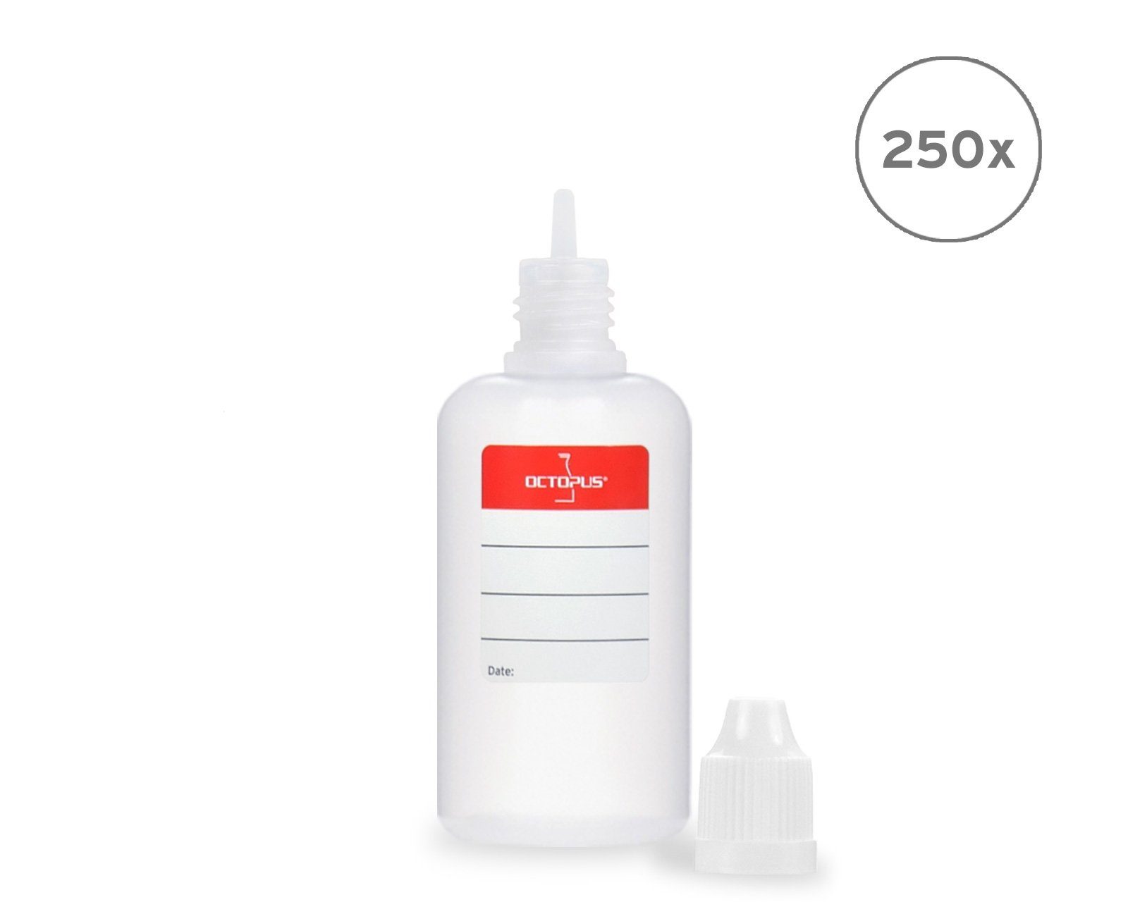 Tropfeinsatz, St) Plastikflaschen ml 250 G14, 50 LDPE, (250 Deckel weiß Kanister