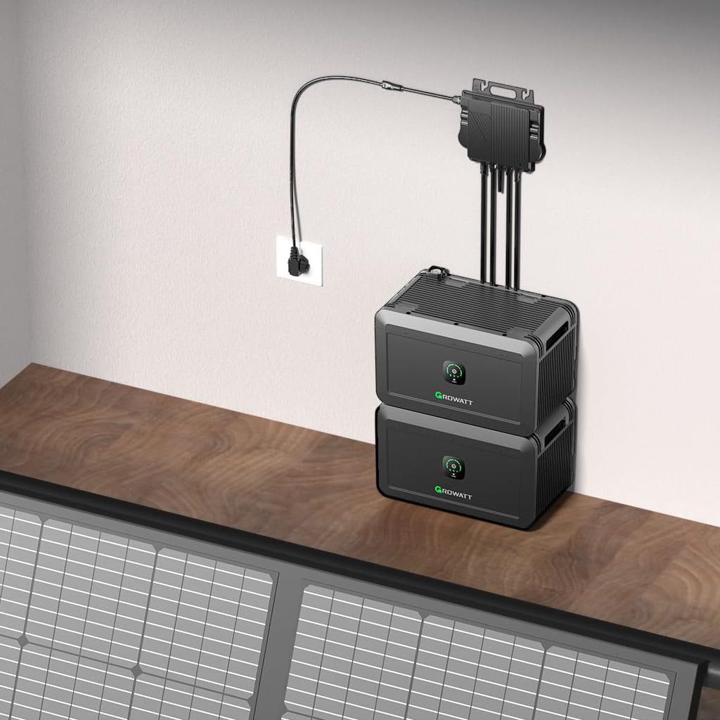 Growatt NOAH 2000 solar system - efficient solar battery for balcony power plants (low-voltage battery, modularly expandable up to 8192Wh), plug & play, solar storage, app control, 2048Wh, IP66, expandable