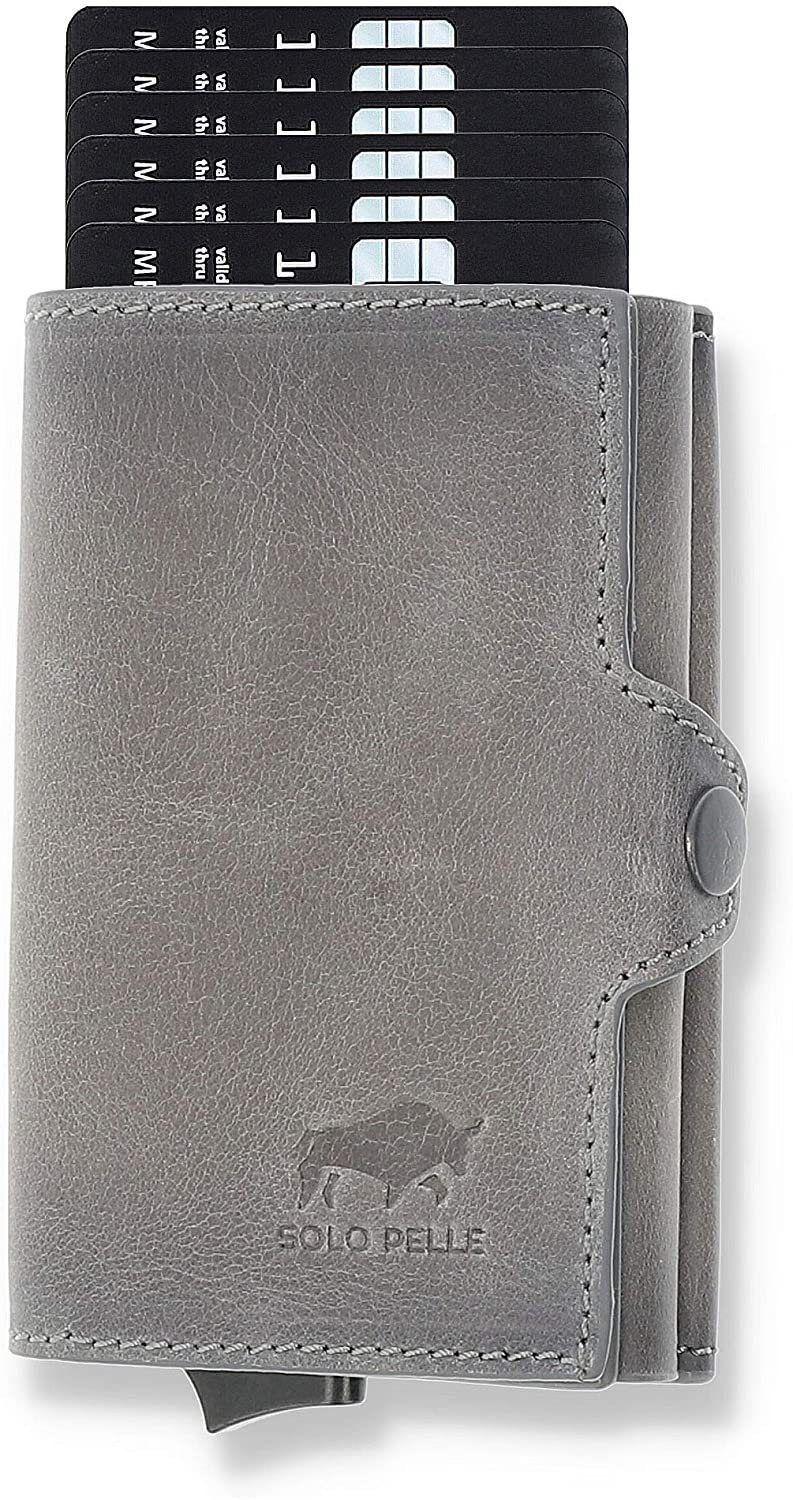 Solo Pelle Geldbörse Kartenetui, Kreditkartenetui, Leder Geldbörse Slim Wallet Portmonee, echtes europäisches Leder in elegantem Design mit RFID Schutz