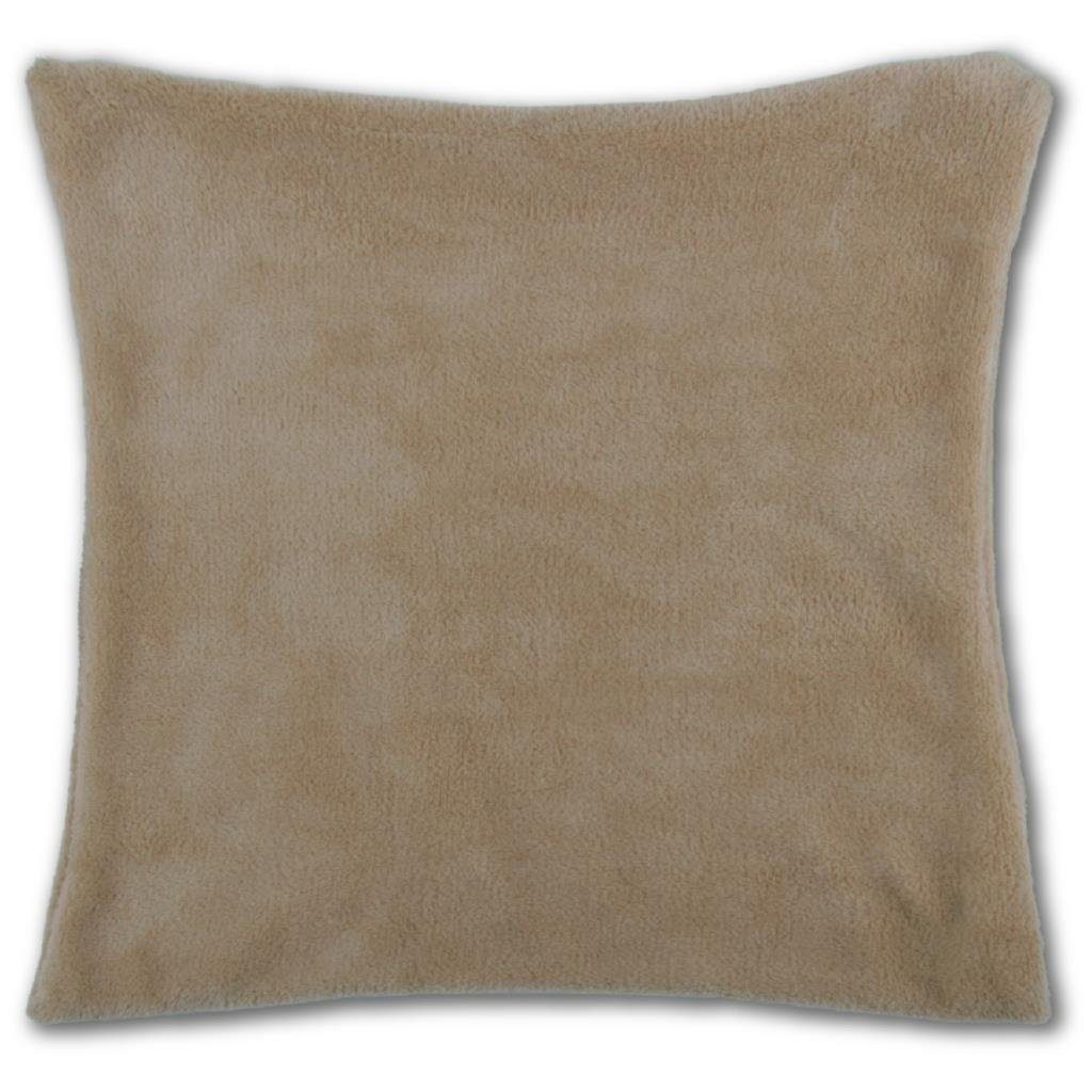 Kissenbezüge, Bestlivings (1 Stück), Flauschbezug / Kissenbezug (40x40 cm), wahlweise mit u. ohne Innenkissen (Dekokissen) Beige