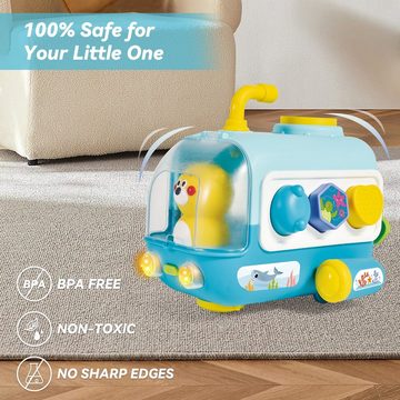 Esun Steckspielzeug Babyspielzeug ab 6 Monate, U-Boots Baby Musikspielzeug mit 10 Melodien, (Packung), Baby Montessori Sensorik Spielzeug ab 1 Jahr