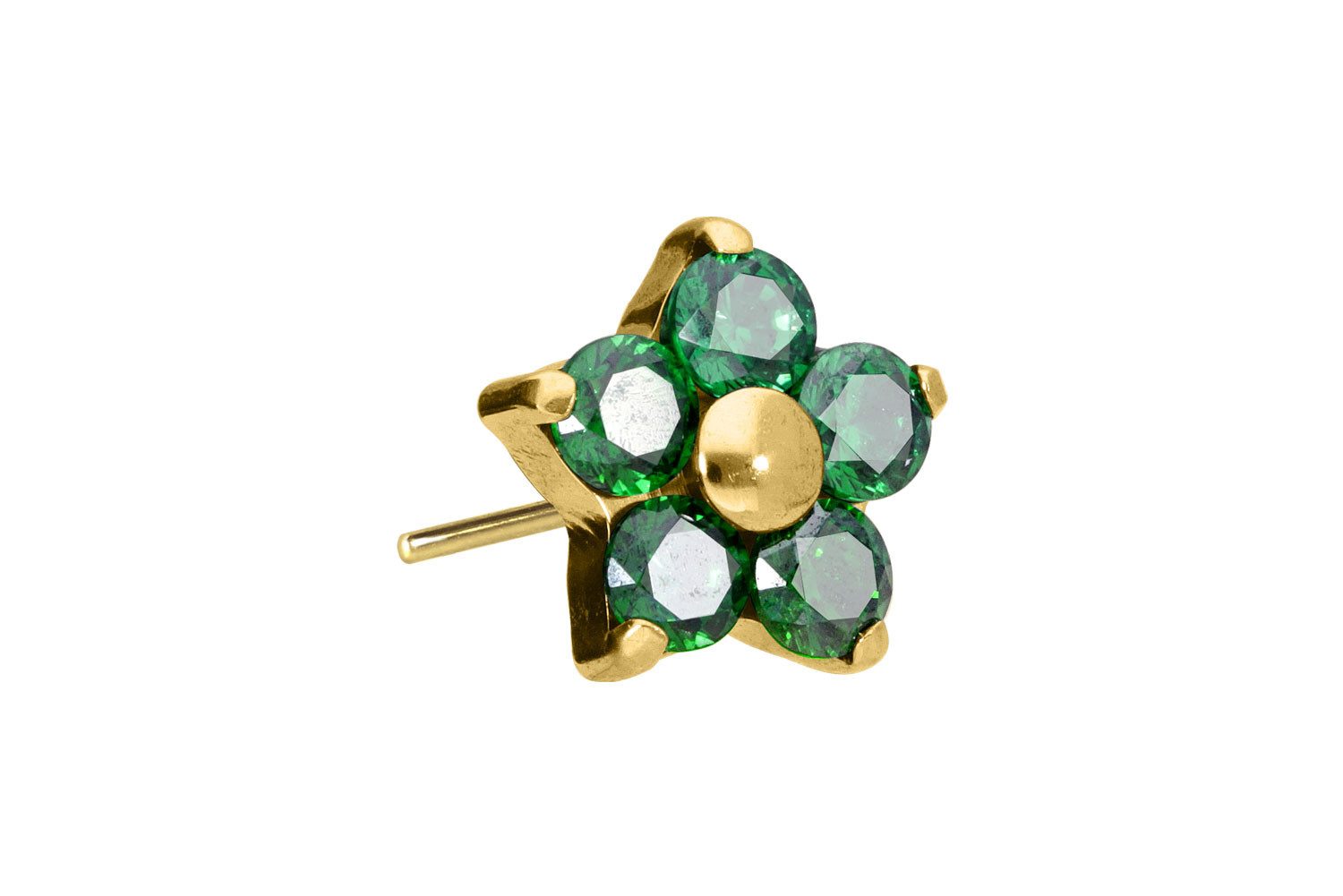 Piercing-Set Titan Aufsatz mit Push Pin KRISTALLBLUME