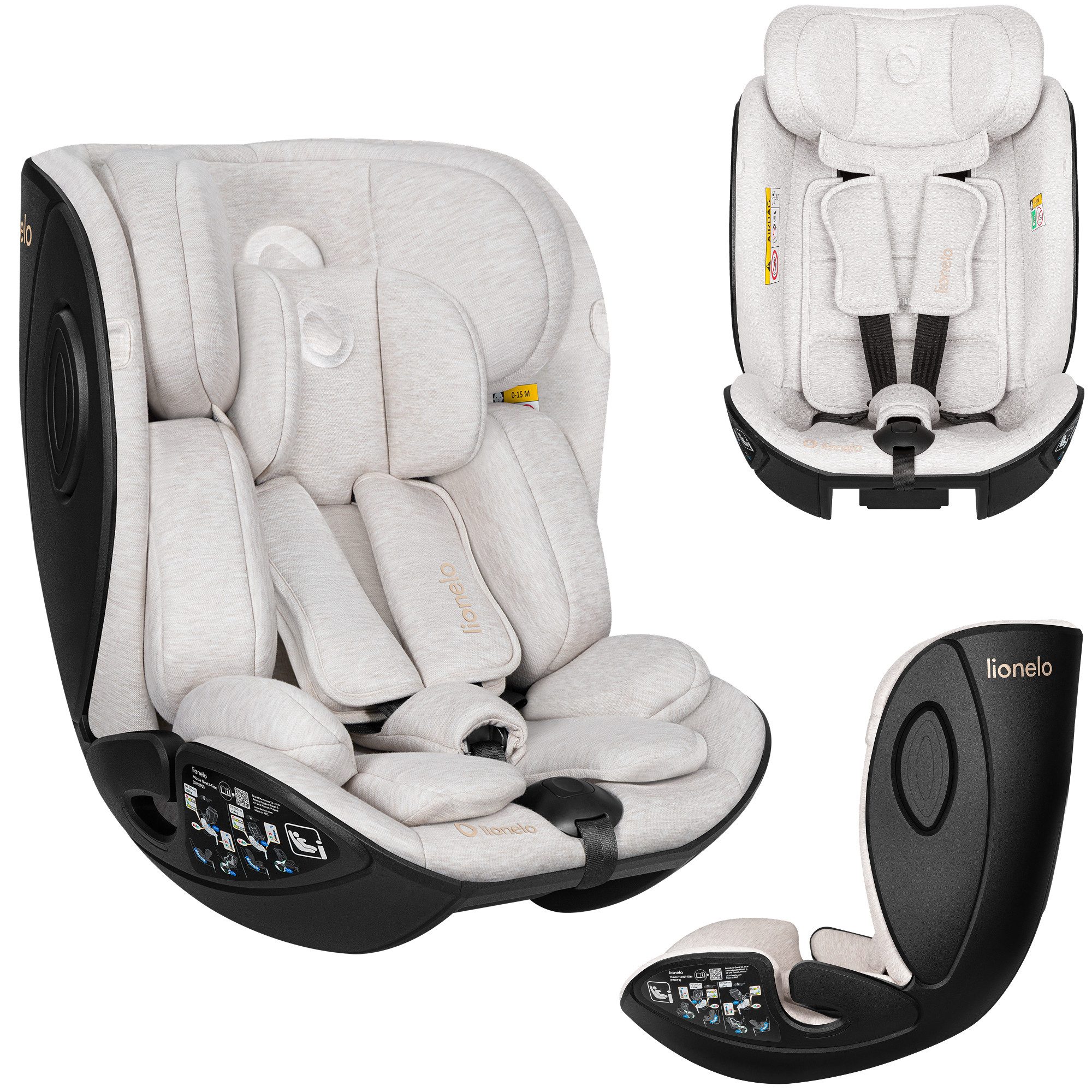 lionelo Autokindersitz MOXIE NEXT I-SIZE, ab: ab Geburt, bis: bis zum 4. Lebensjahr, ab: 40 cm, bis: 105 cm, (Set), i-Size/SIP/8x Kopfstütze/5x Neigung/Dri-Seat