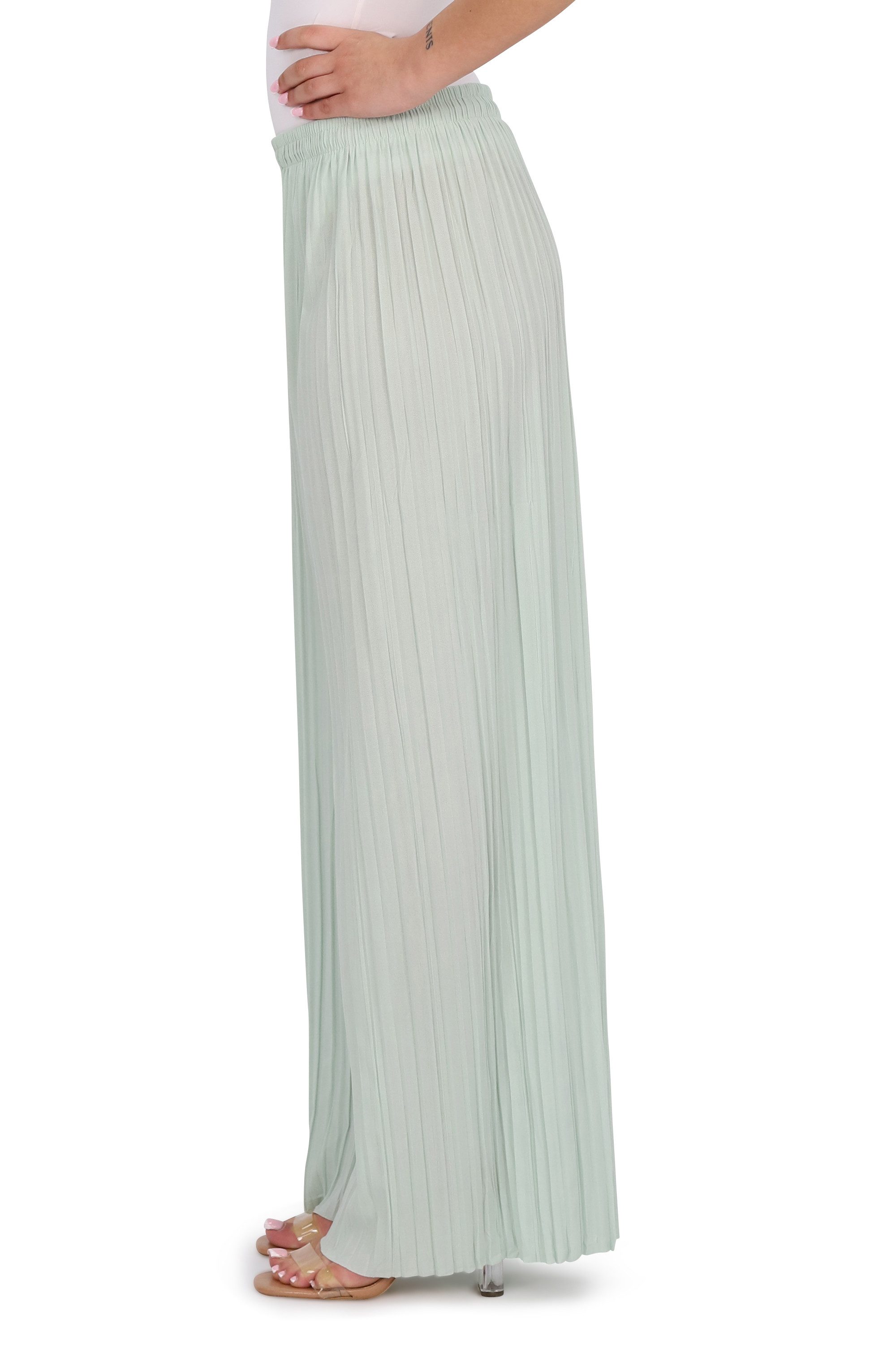 malito more than fashion Palazzohose Damen Plissee-Hose 883 Plissee Schlupfhose mit elastischem Bund 883