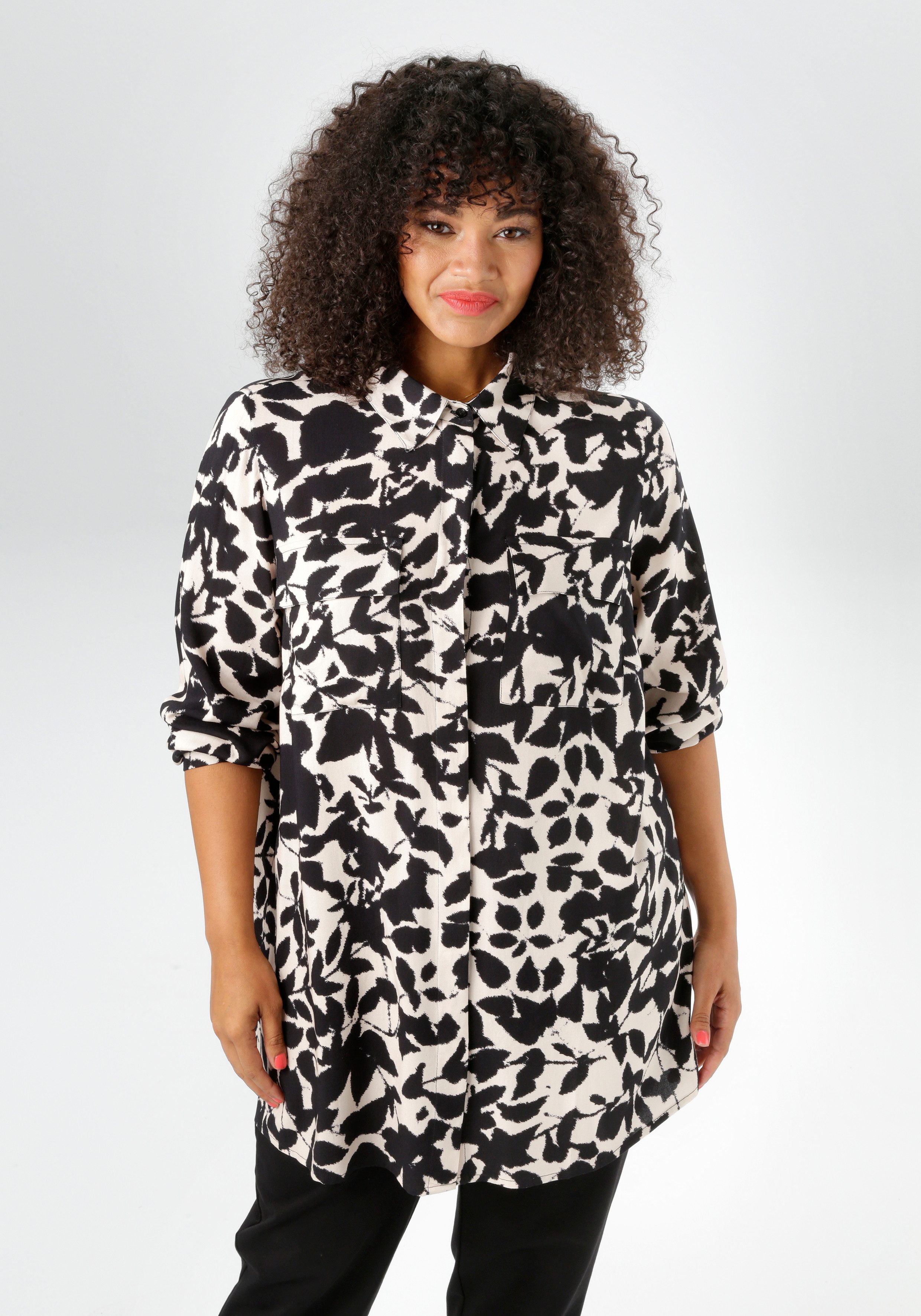 Aniston PLUS Hemdbluse aus weichfließender Viskose günstig online kaufen