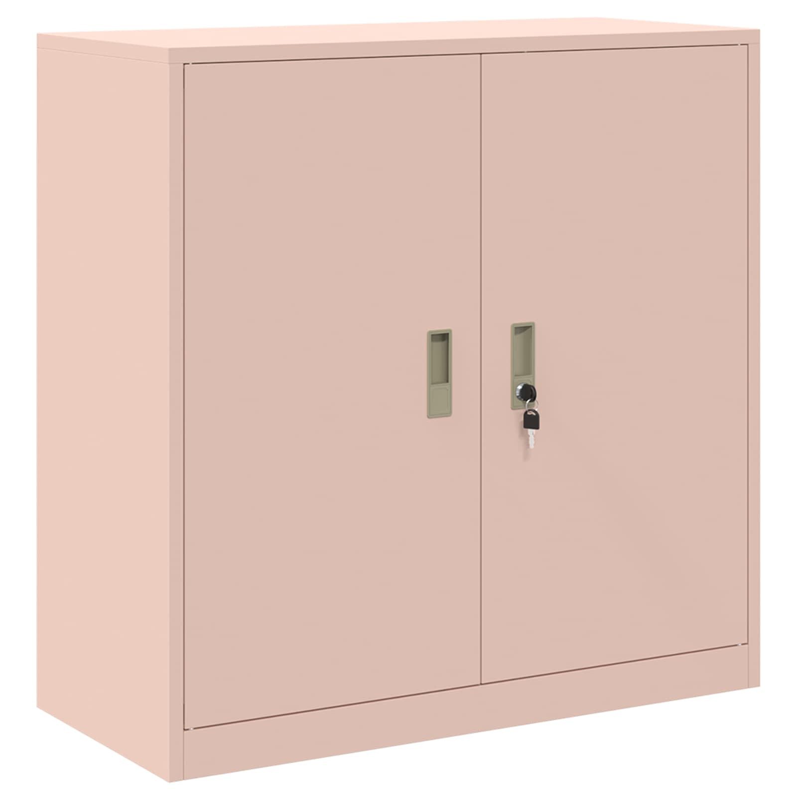 vidaXL Aktenschrank Aufbewahrungsschrank Rosa 90 x 40 x 90 cm Stahl (1-St)