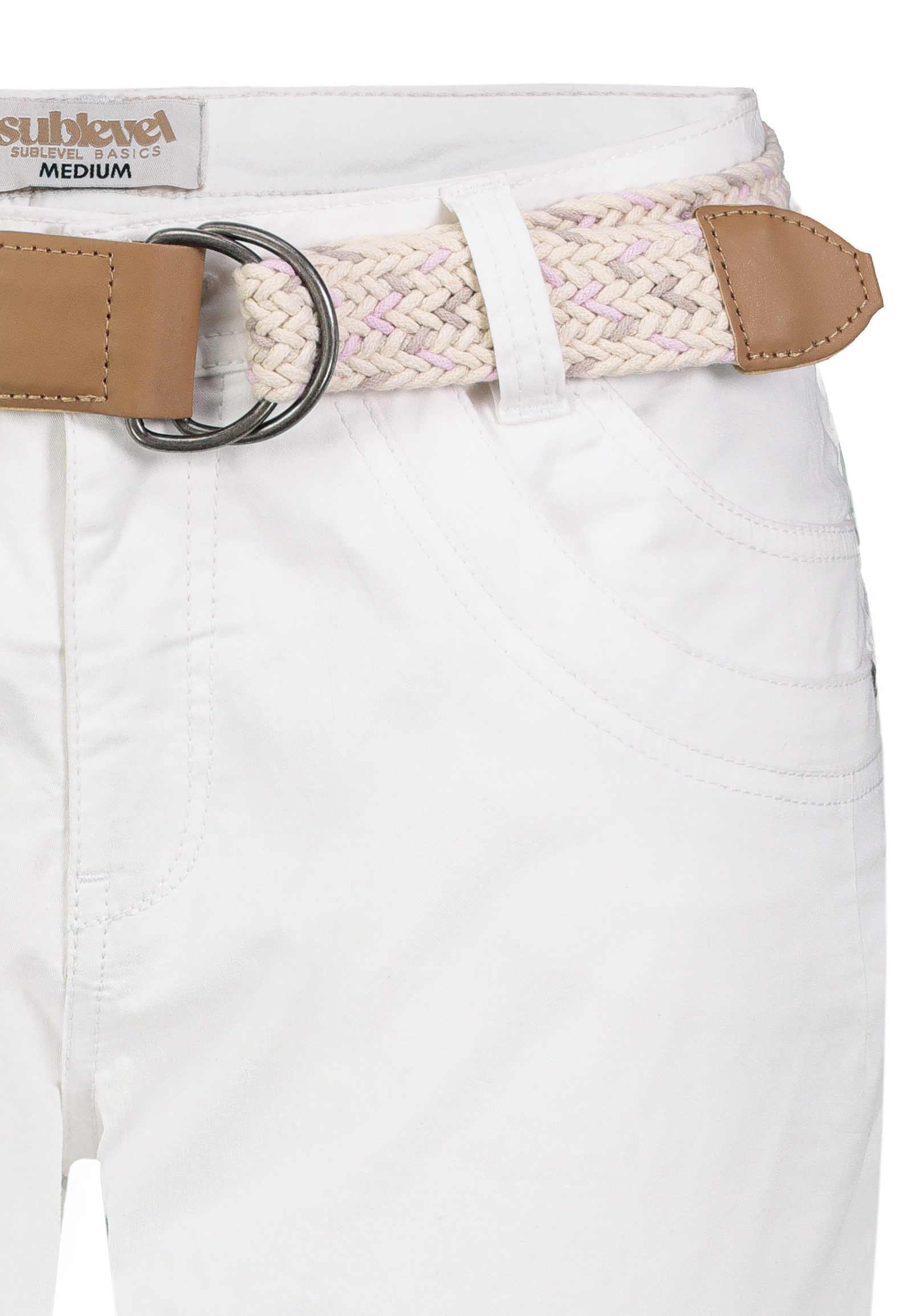 SUBLEVEL Caprihose Flexible Stretchqualität Komfortabler Sitz Alltag Fit für Damen (1-tlg) Baumwolle Normal Fit Einfarbig atmungsaktiv Reißverschluss