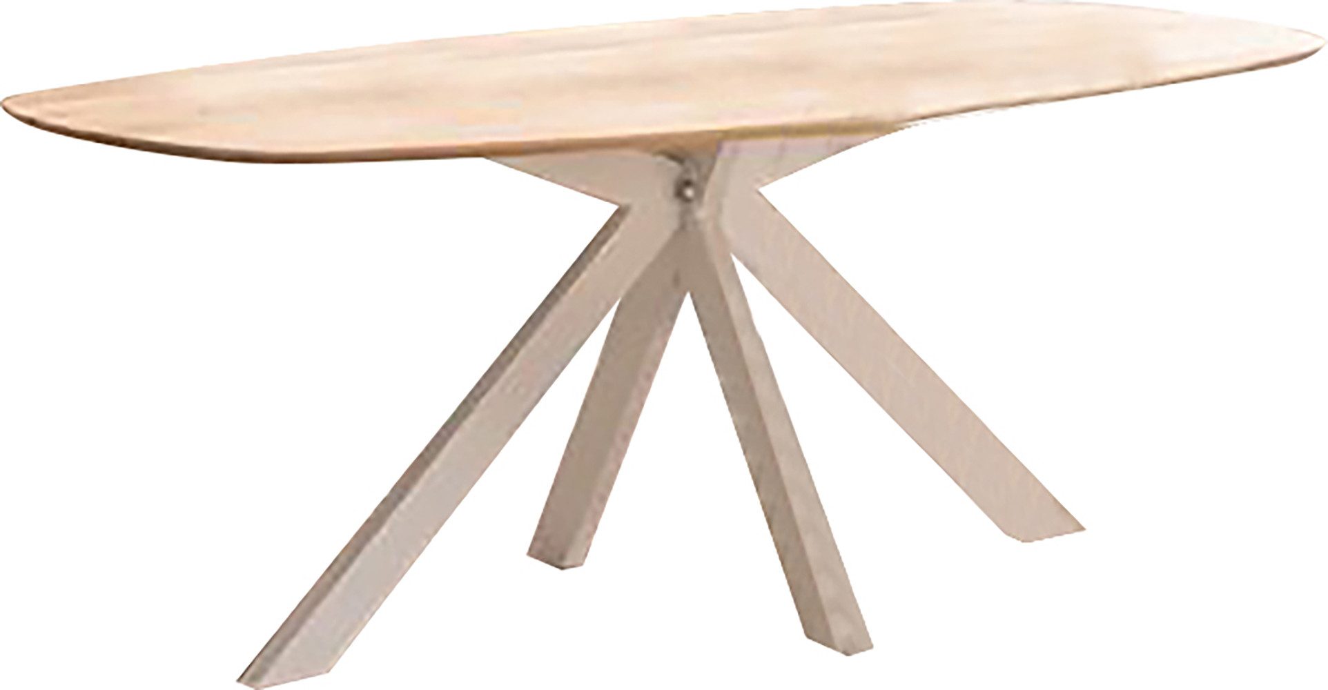 Home affaire Esstisch Vermont, aus massiver Eiche mit robustem Metallgestell