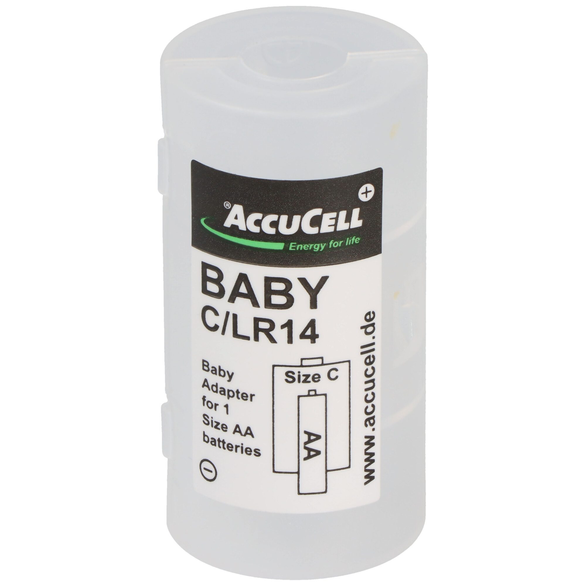 AccuCell Universal Baby C Adapter für je 1x Mignon/AA auf Größe Baby, C, LR14, Batterie