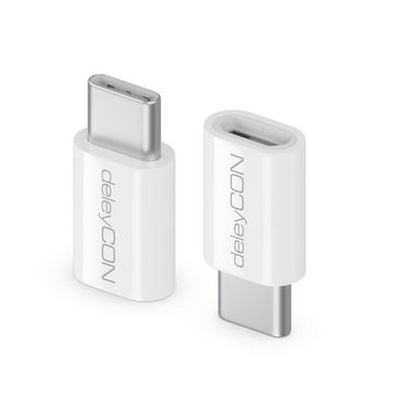 deleyCON deleyCON 2x Micro USB auf USB-C Adapter Handy Smartphone Tablet USB-Adapter