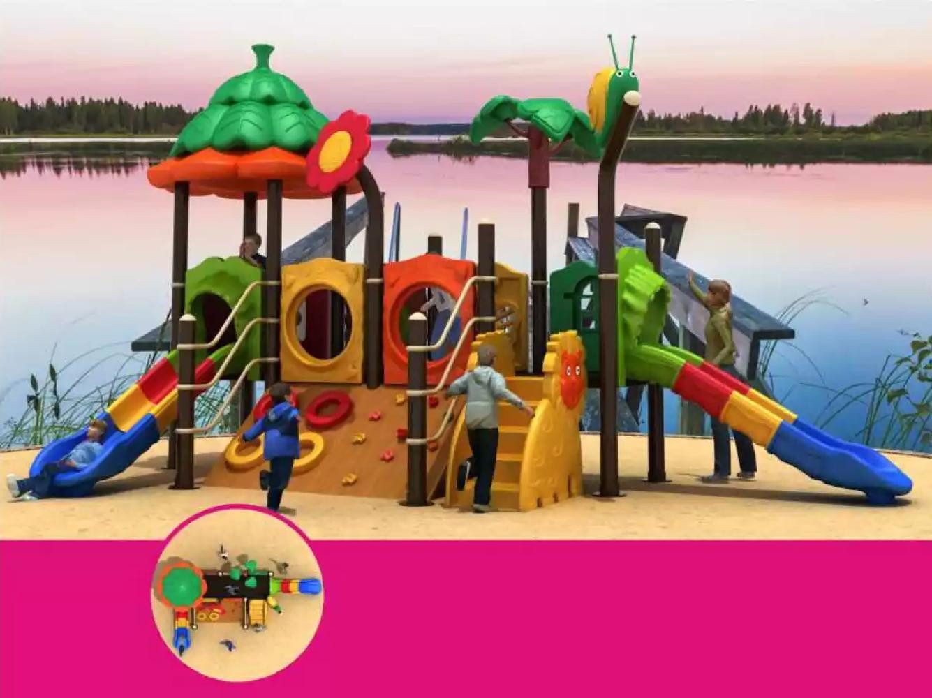 Xlmoebel Spielturm Outdoor-Kletterturm mit Spielhaus, Rutsche und Kletterelementen, Hergestellt in Europa