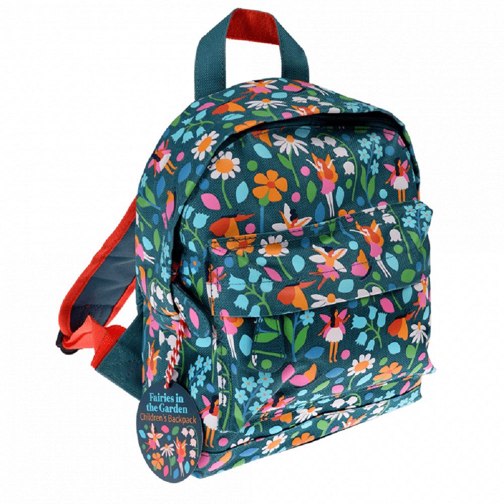 Rex London Kinderrucksack Motiv Haie, Feen, Blumen oder Autos (mit Reißverschluss, 1-tlg., ca. 21 x 10 x 25 cm), Mini Rucksack für Picknick Schule Kindergarten