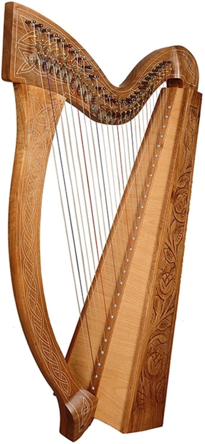 Uzman Musikinstrumentenständer Keltische Harfe 27 Saiten mit Halbtonklappen + Zubehör, (1-tlg), Handarbeit