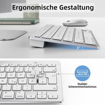 OMOTON Für störungsfreie Produktivität Tastatur- und Maus-Set, Leise Schalter Kompaktes Design, umweltfreundlicher Auto-Sleep-Modus